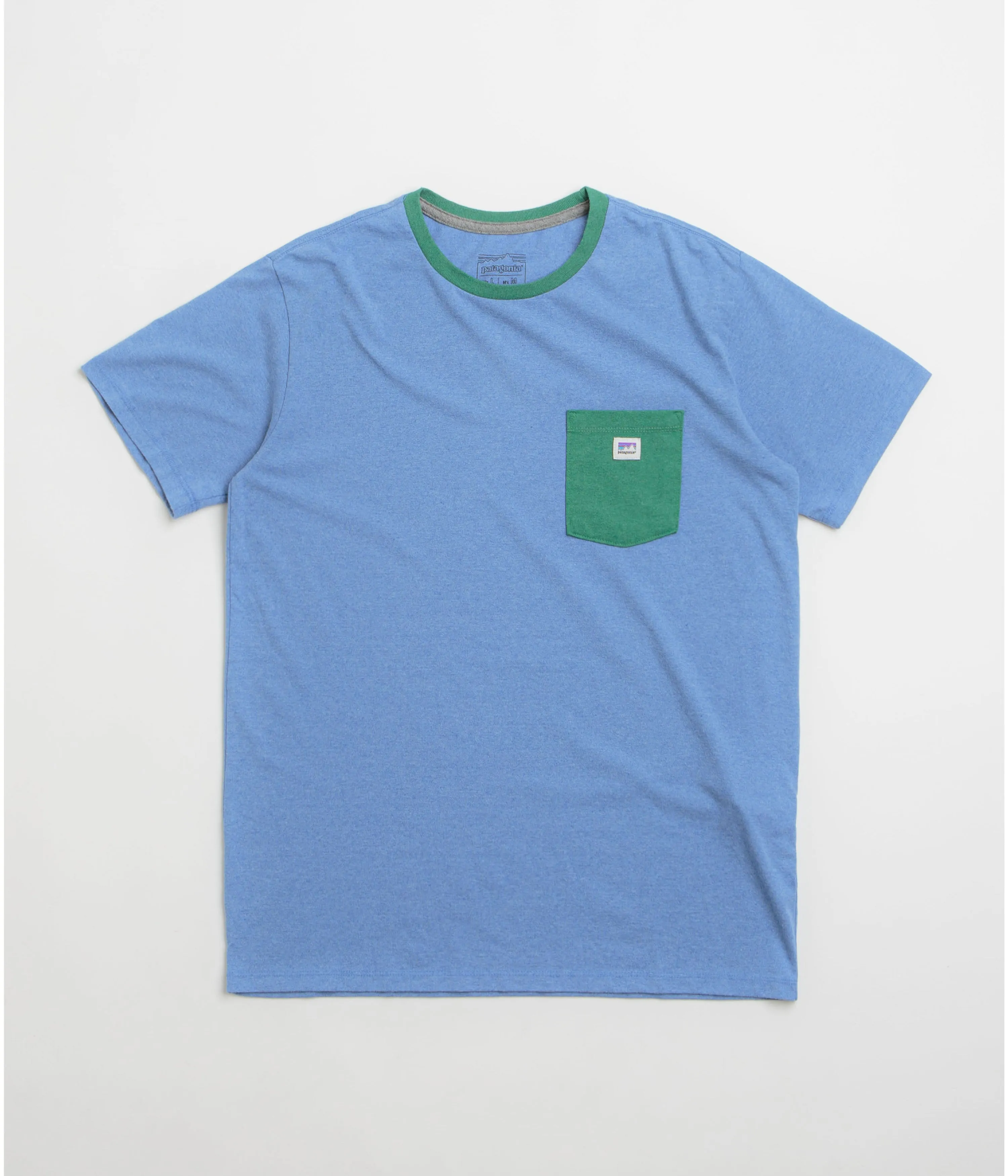 Patagonia Shop Sticker Pocket Responsibili-Tee T-Shirt - Abundant Blue Sequined design baseball