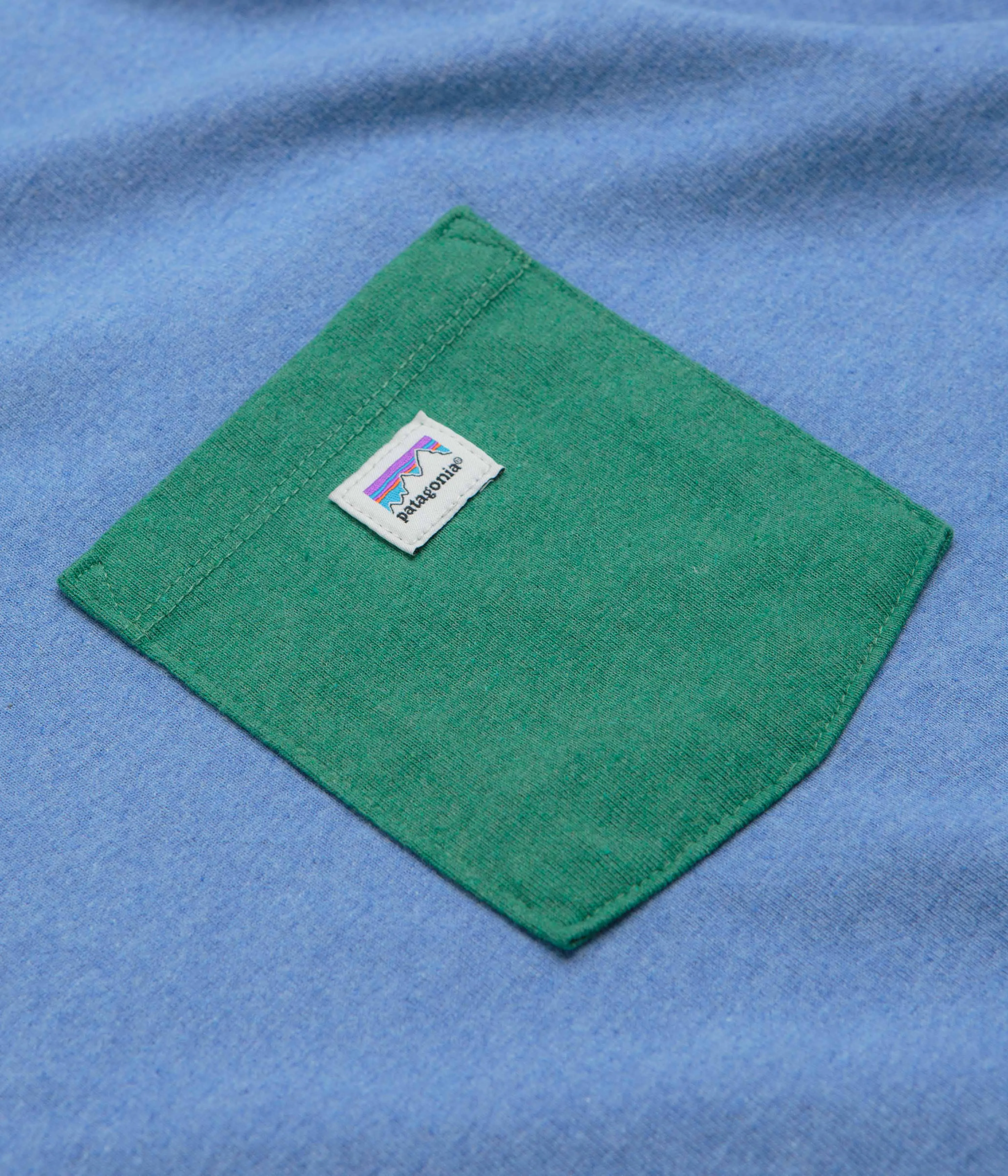 business venue event Patagonia Shop Sticker Pocket Responsibili-Tee T-Shirt - Abundant Blue