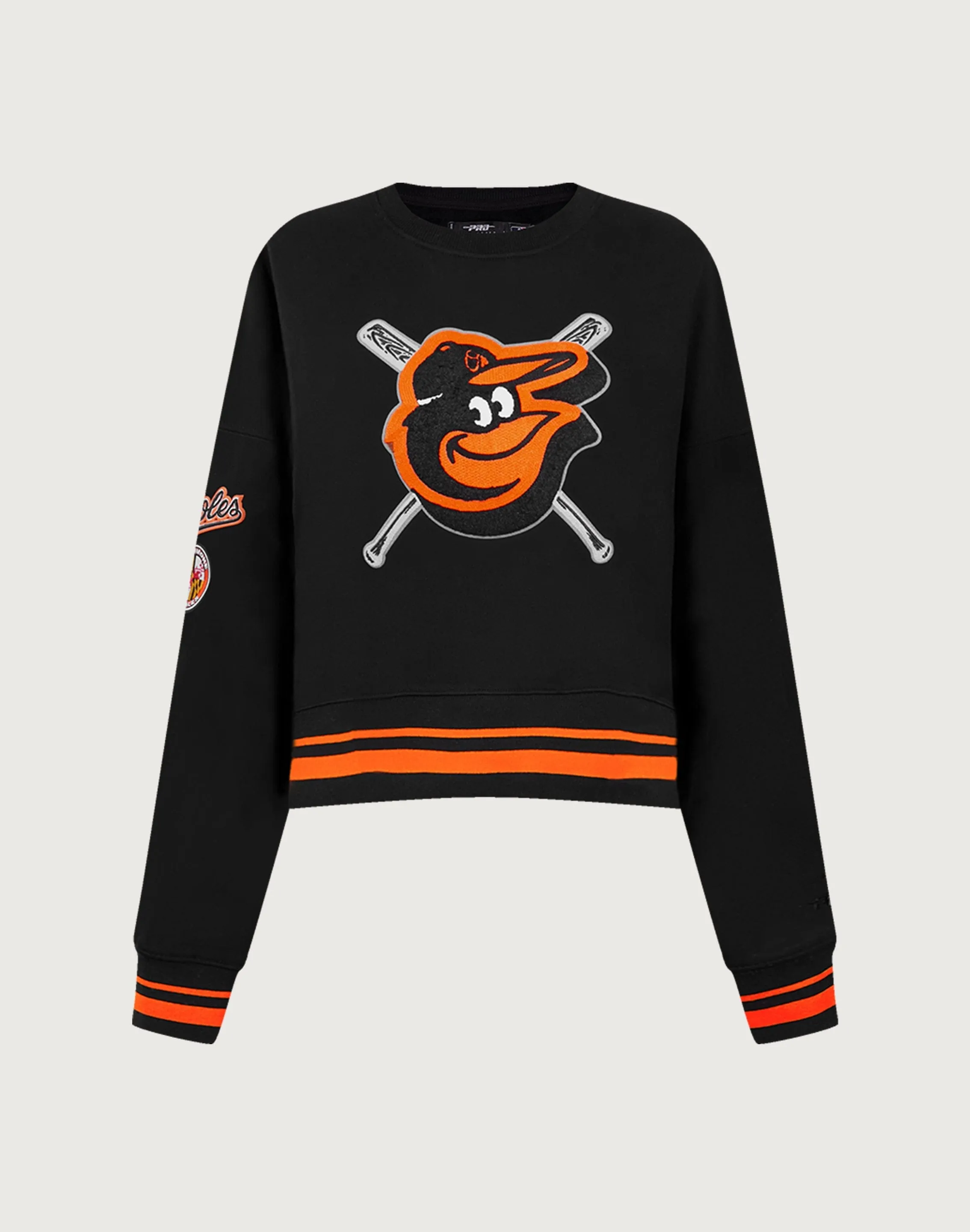 AntiStatic Material Earth Glow Pro Standard MLB Baltimore Orioles Mashup Rib Crewneck