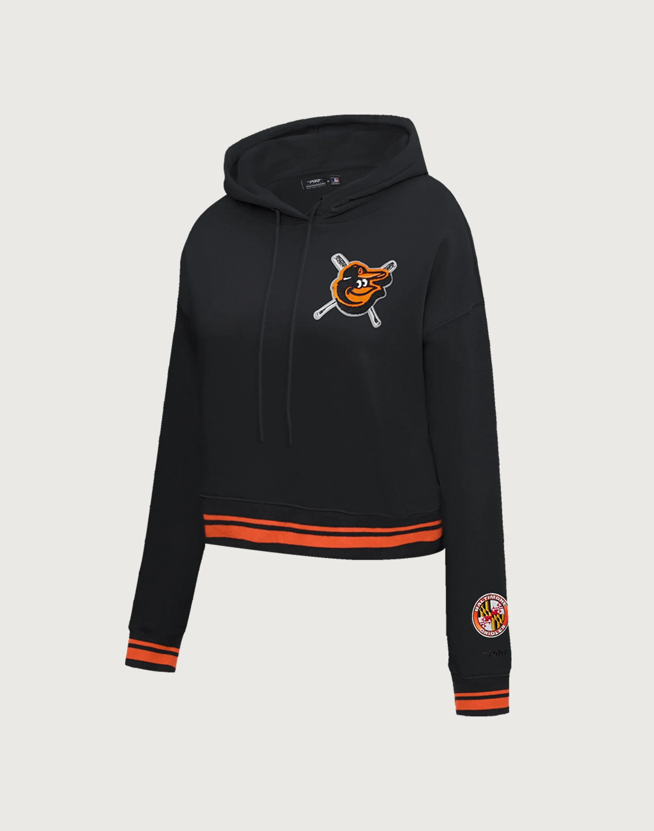 Luxury Touch Pro Standard MLB Baltimore Orioles Mashup Rib Cropped Hoodie