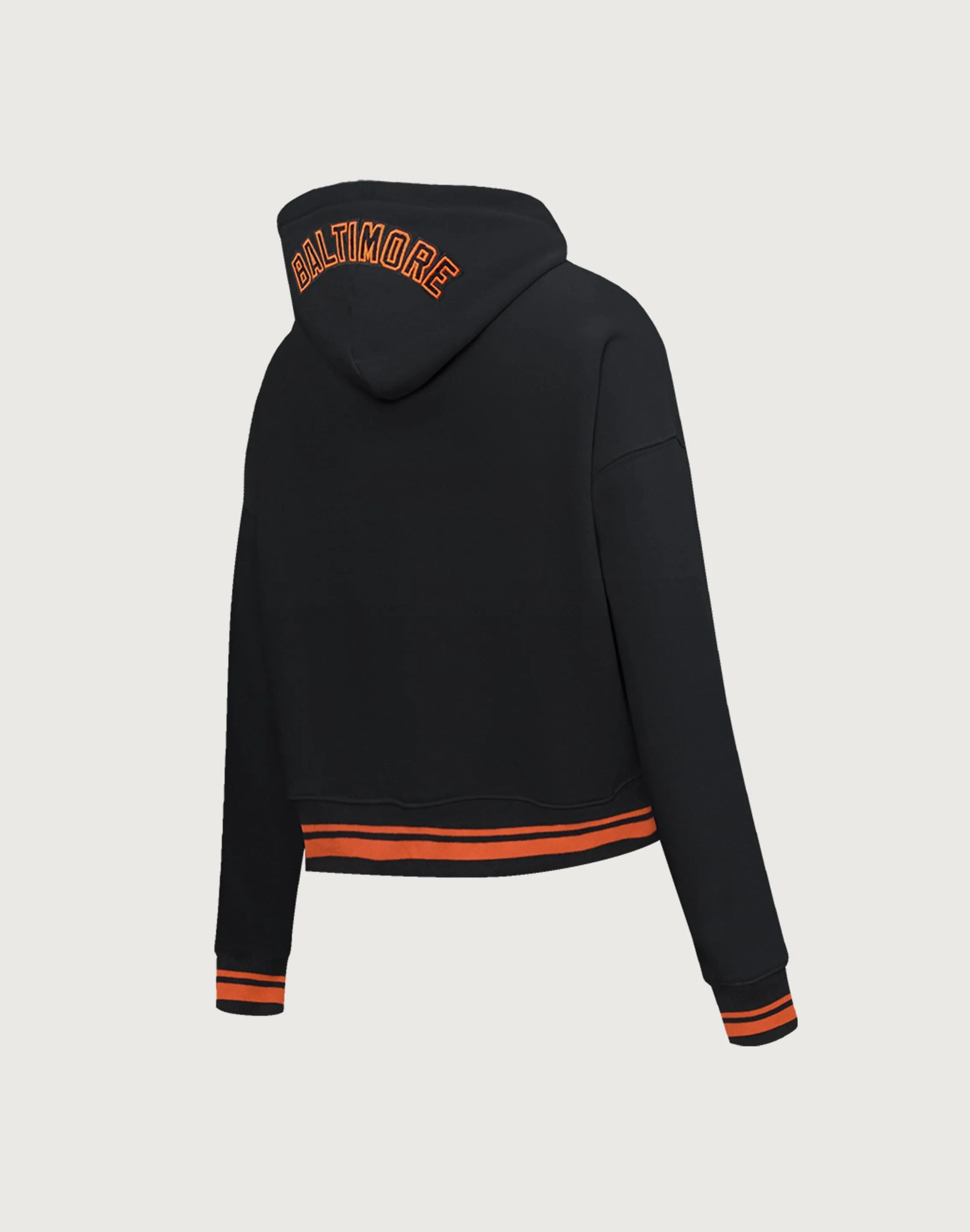 Pro Standard MLB Baltimore Orioles Mashup Rib Cropped Hoodie Serene Ease AntiBacterialTextile