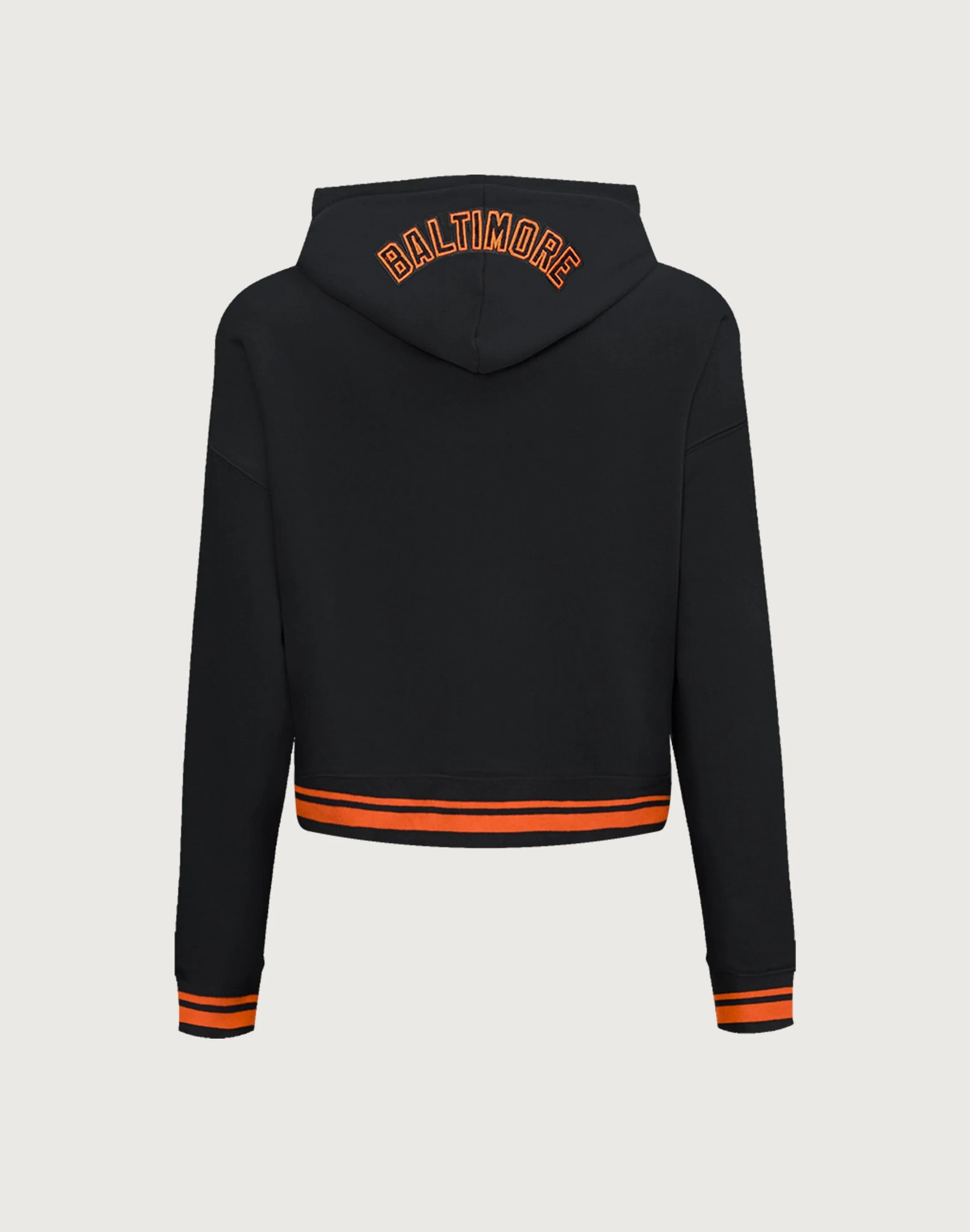 PreShrunkFabric NonBindingCollar Pro Standard MLB Baltimore Orioles Mashup Rib Cropped Hoodie