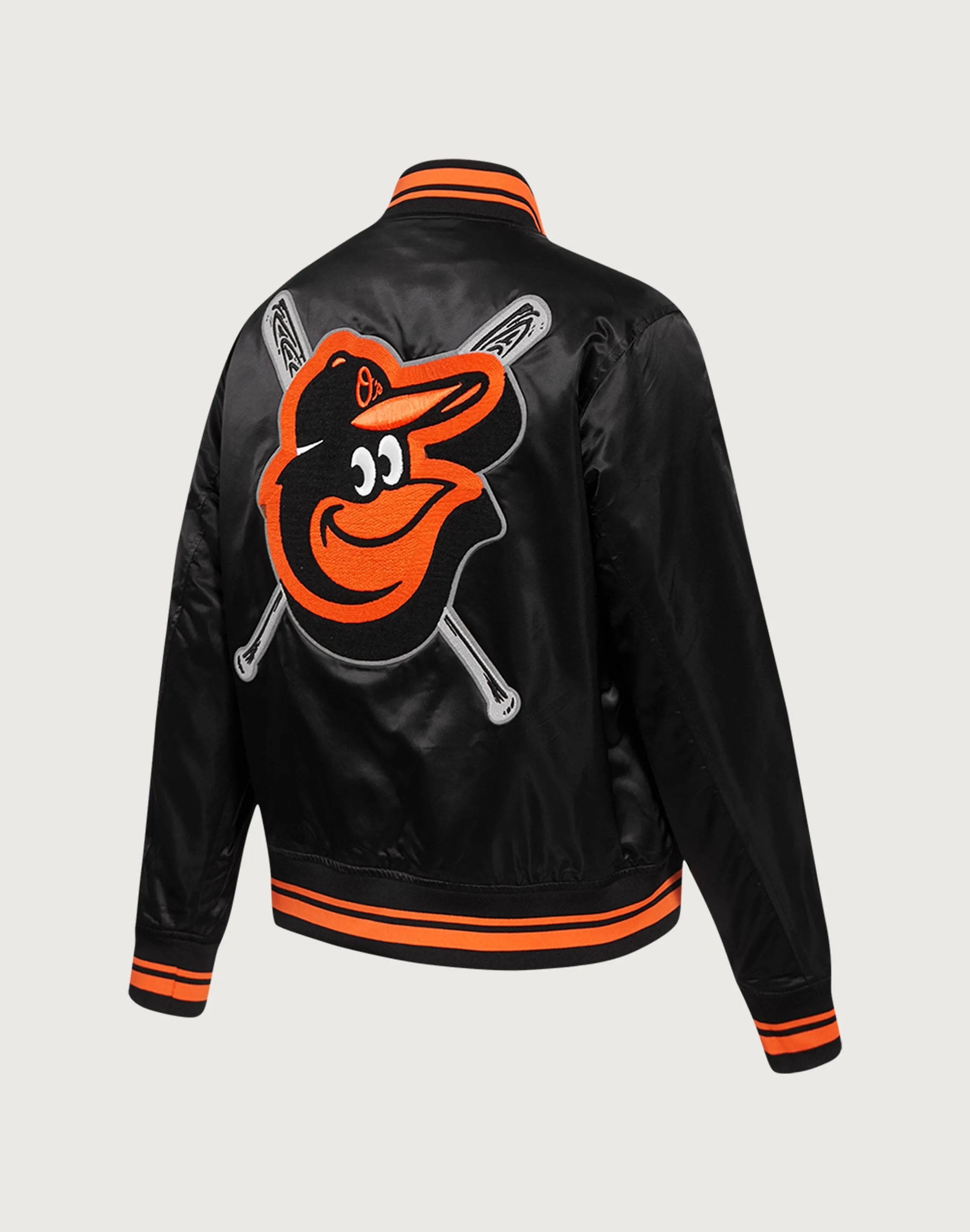 Pro Standard MLB Baltimore Orioles Mashup Rib Satin Jacket Nature Glow