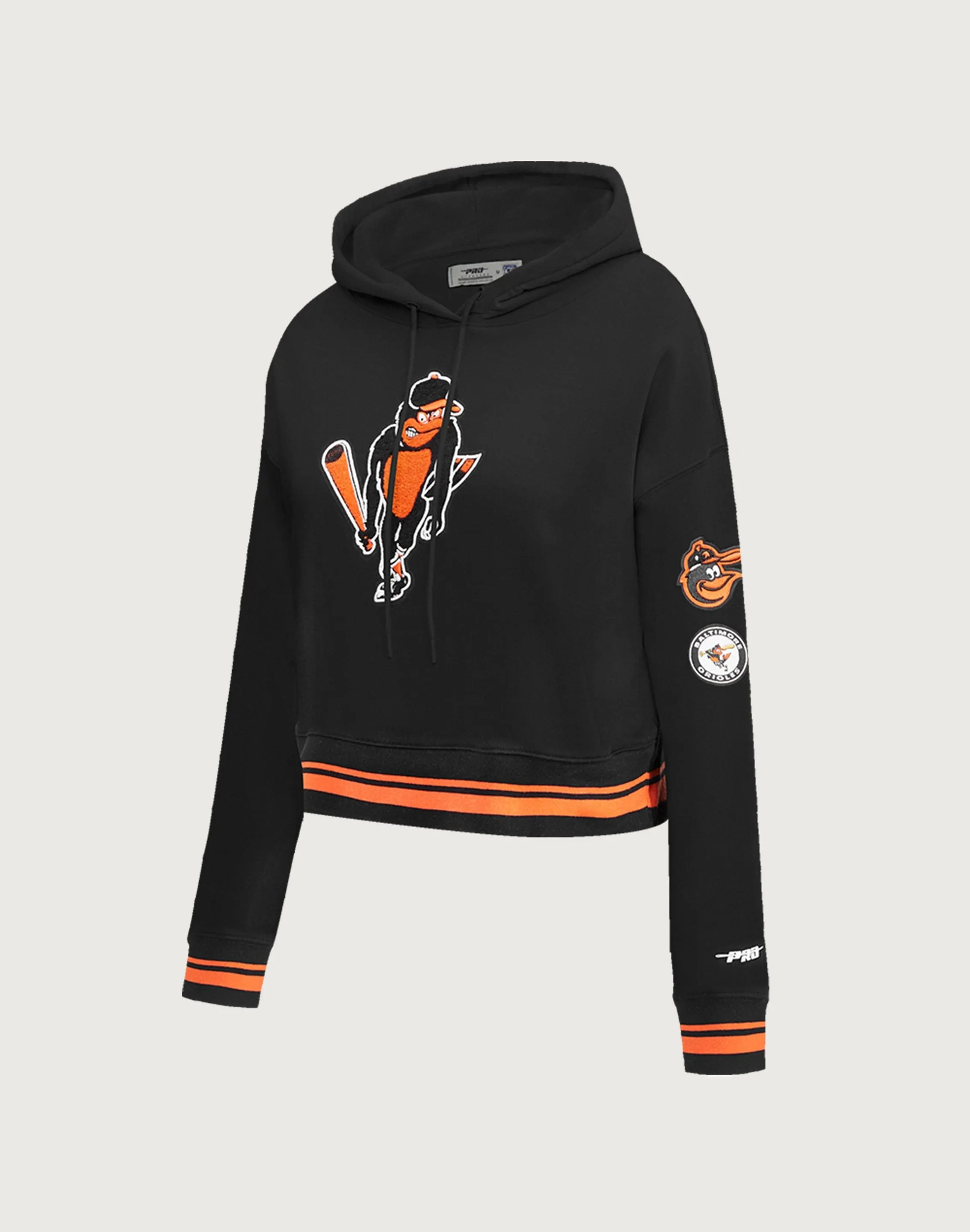 Peace Glow Foldable Hem Pro Standard MLB Baltimore Orioles Retro Classic Rib Cropped Hoodie