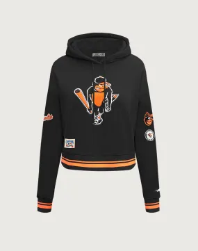 Pro Standard MLB Baltimore Orioles Retro Classic Rib Cropped Hoodie SustainableCertified Champion Glow