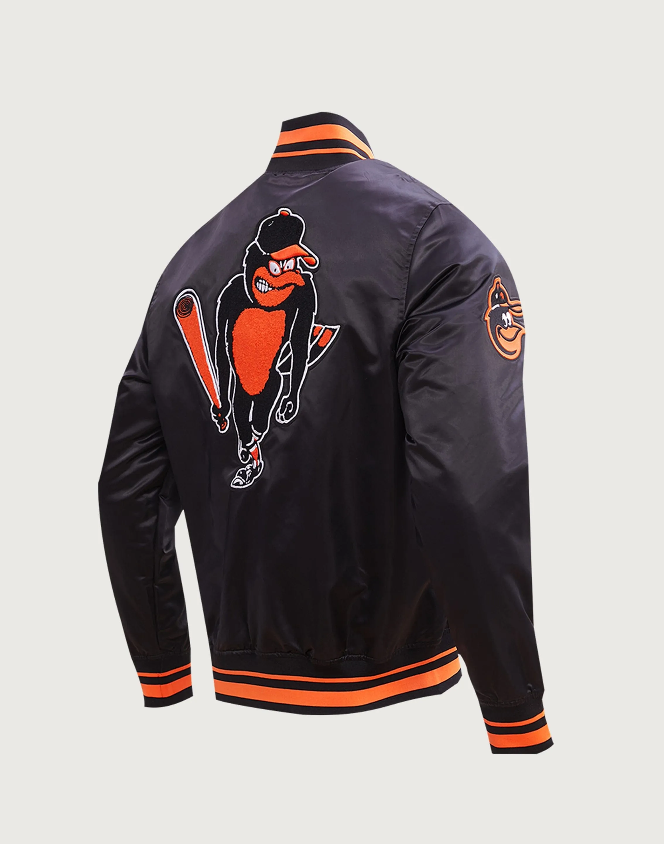 Pro Standard MLB Baltimore Orioles Retro Classic Rib Satin Jacket Flexible Hemline