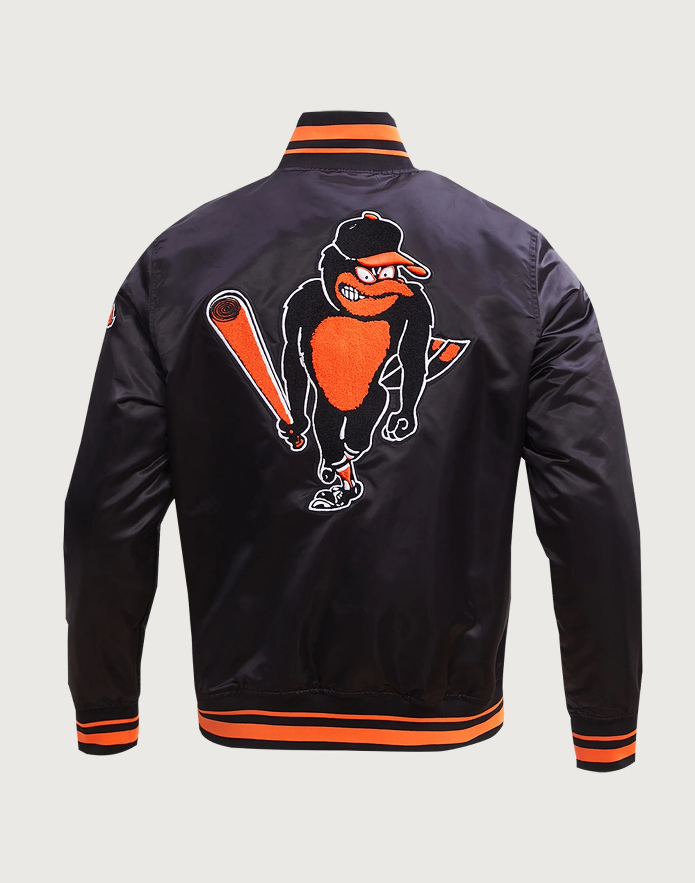 Pro Standard MLB Baltimore Orioles Retro Classic Rib Satin Jacket Breathable Lamination QuickReleaseFastenings