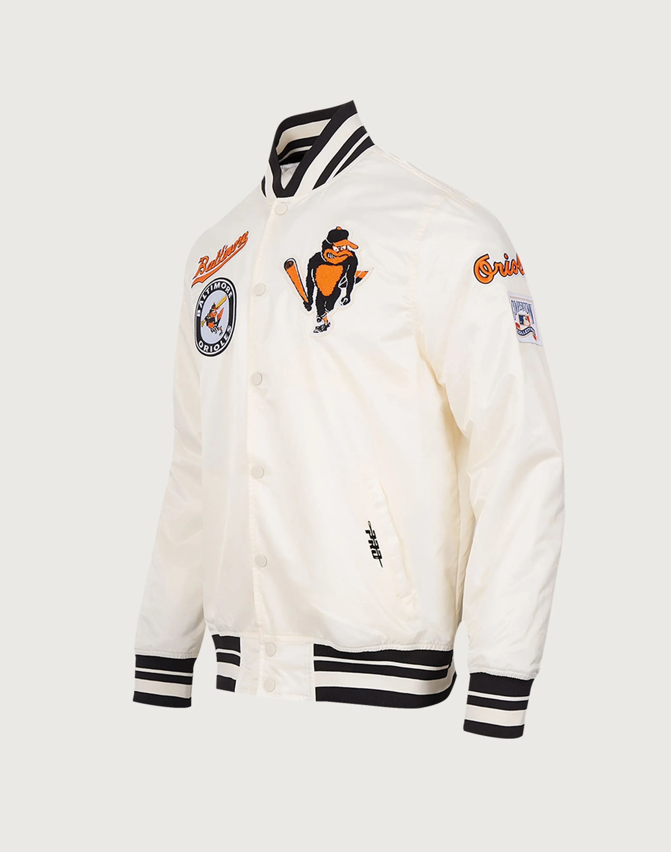 Pro Standard MLB Baltimore Orioles Retro Classic Rib Satin Jacket Cool Glow Vegan Mood