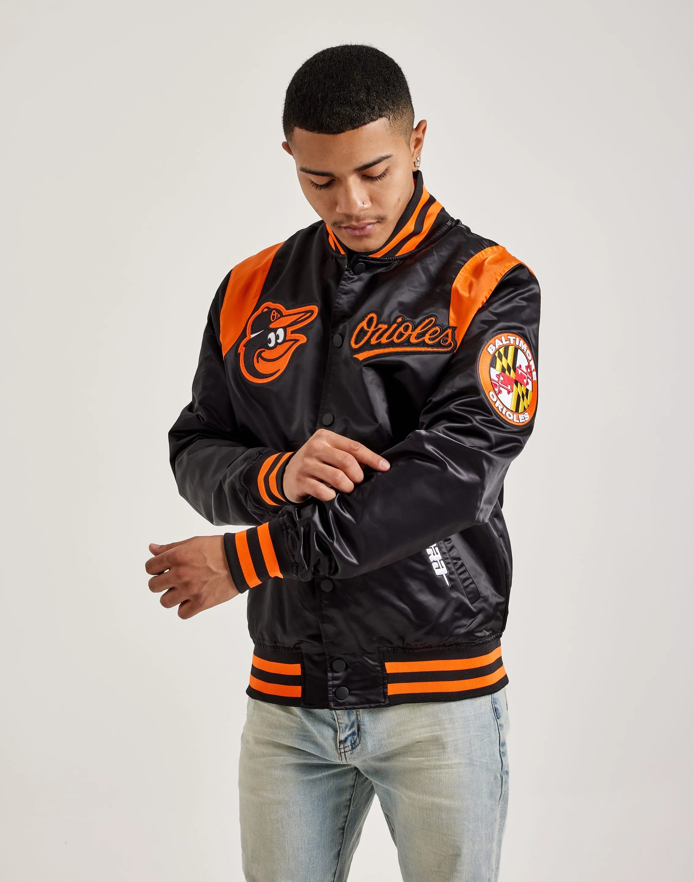 Pro Standard MLB Baltimore Orioles Varsity Jacket Easy Go Fairy Touch