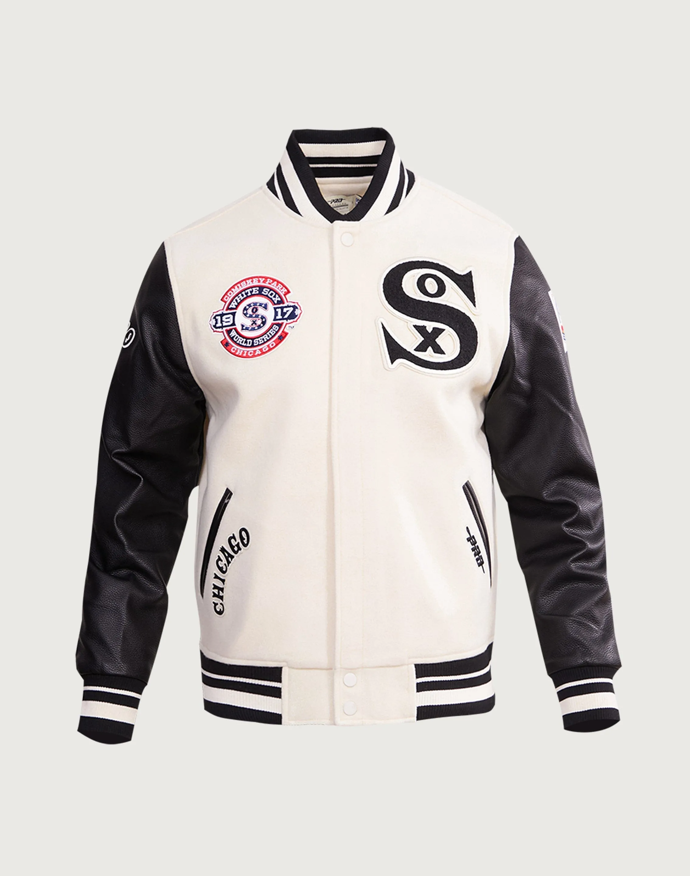 Colorfast Dye Pro Standard MLB Chicago White Sox Retro Classic Rib Wool Varsity Jacket