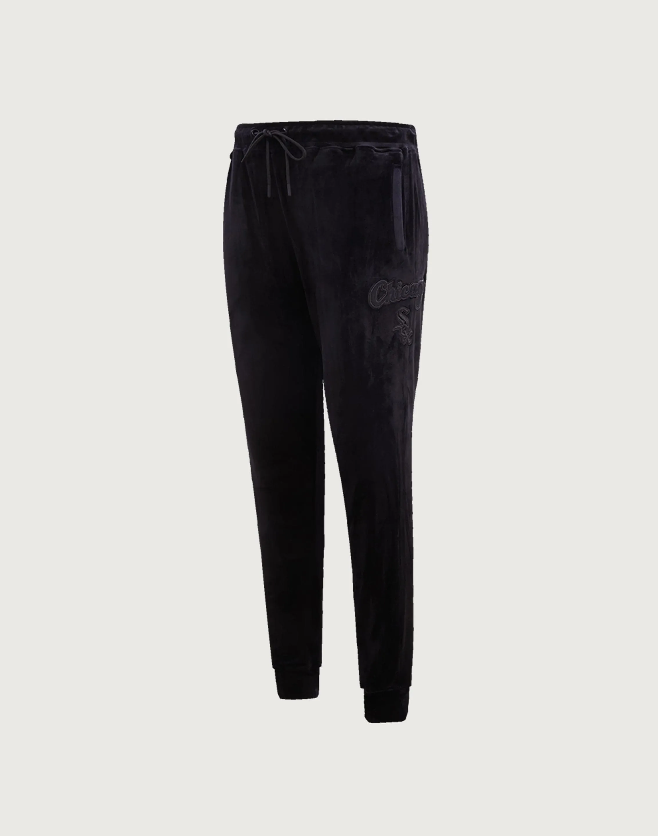 Pro Standard MLB Chicago White Sox Triple Black Velour Joggers StainReleaseCoating Meeting Ready