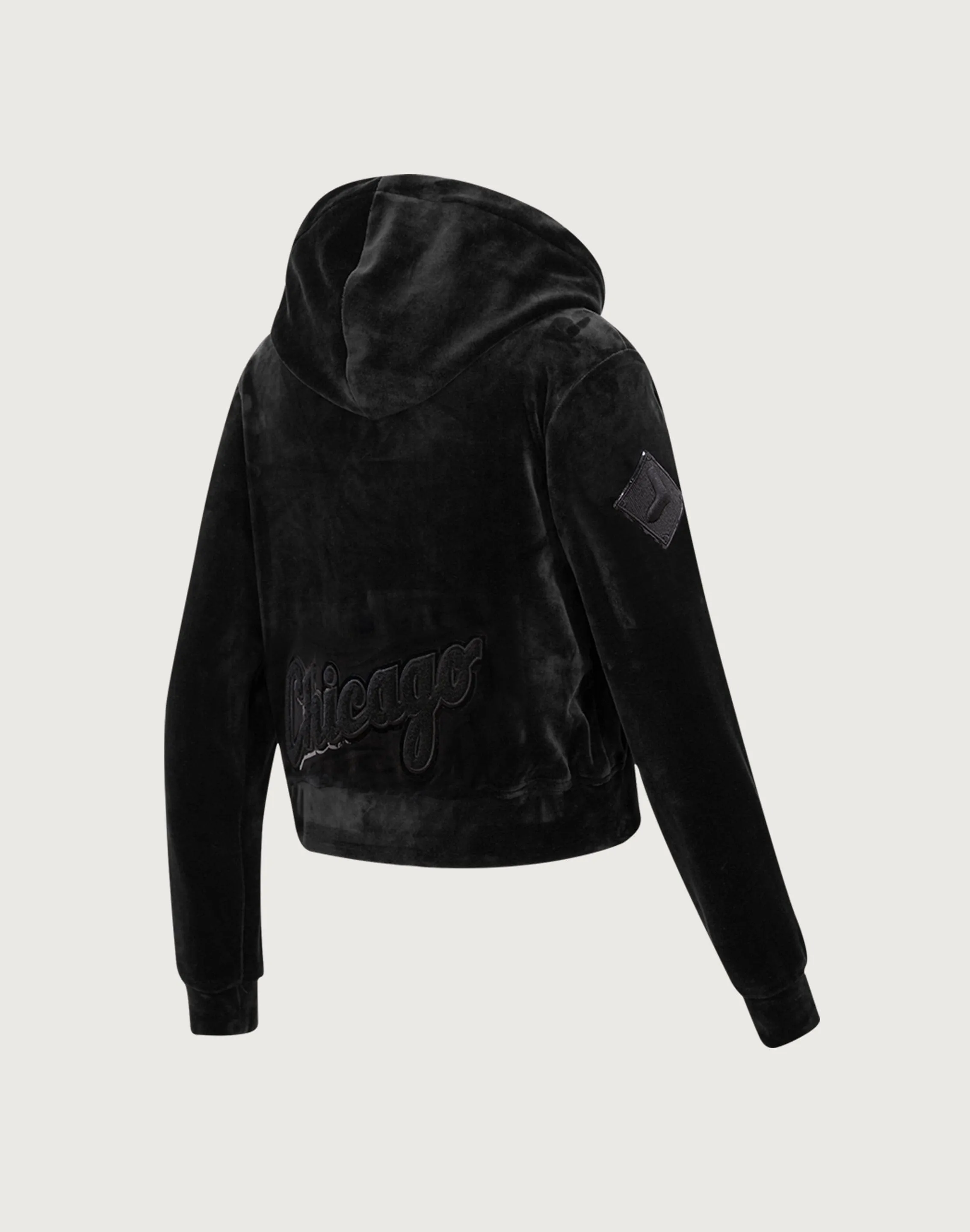 DoubleStitched Pro Standard MLB Chicago White Sox Triple Black Velour Zip Hoodie