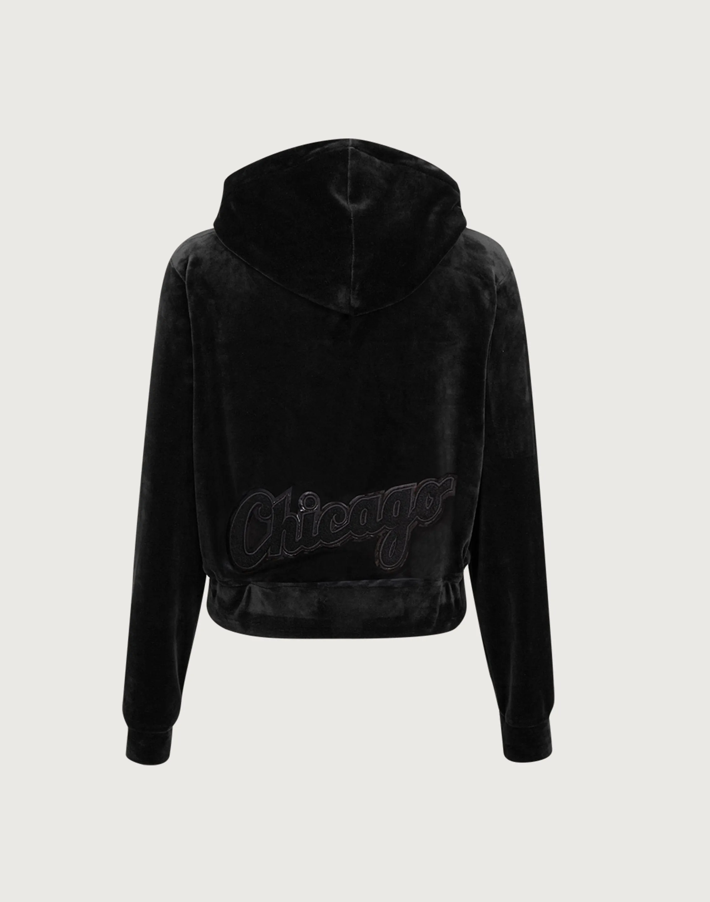 Pro Standard MLB Chicago White Sox Triple Black Velour Zip Hoodie Rich Tone