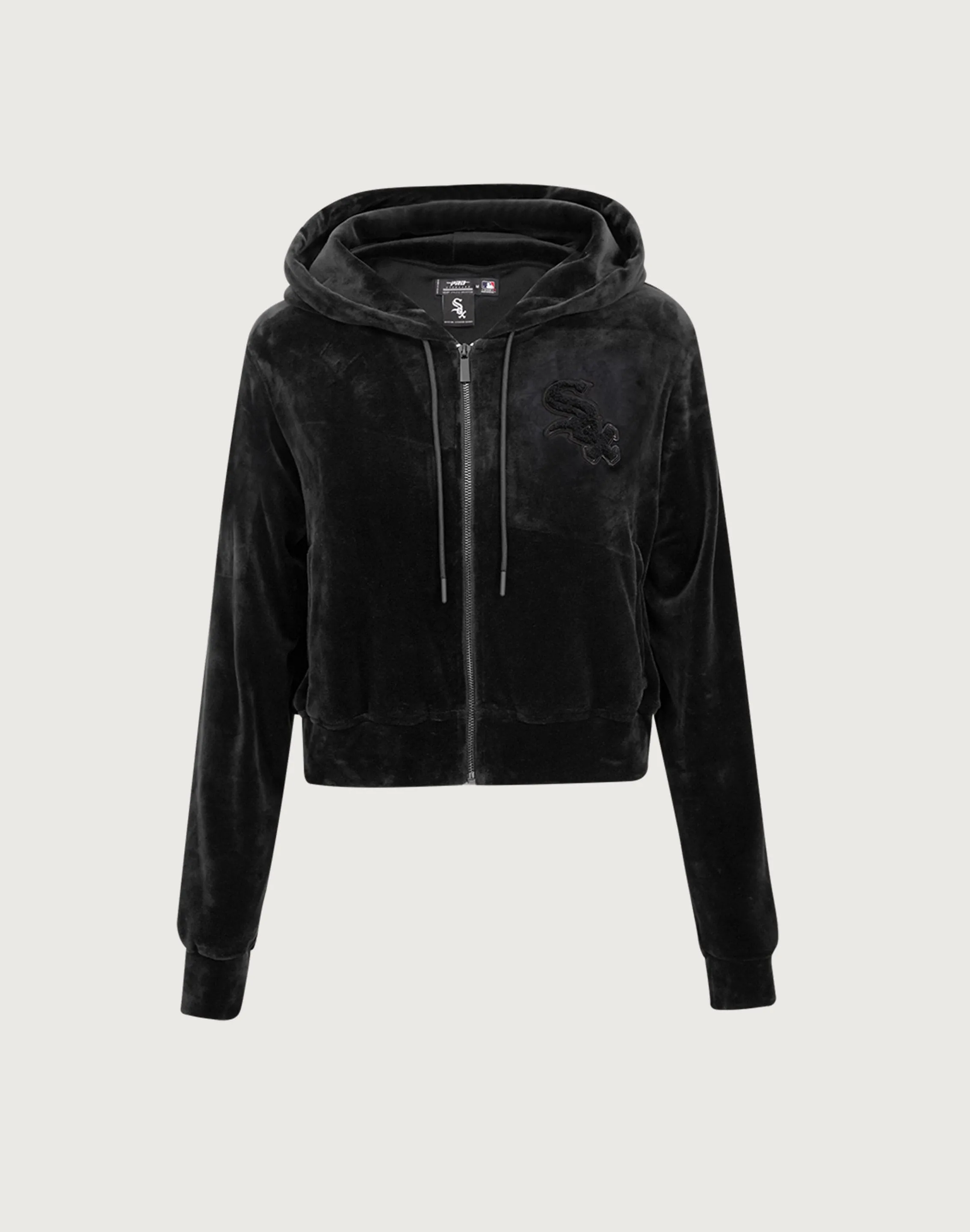 Pro Standard MLB Chicago White Sox Triple Black Velour Zip Hoodie Brave Fit OdorControlClothing