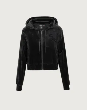 Seamless Sleeve Construction Travel Light Pro Standard MLB Chicago White Sox Triple Black Velour Zip Hoodie