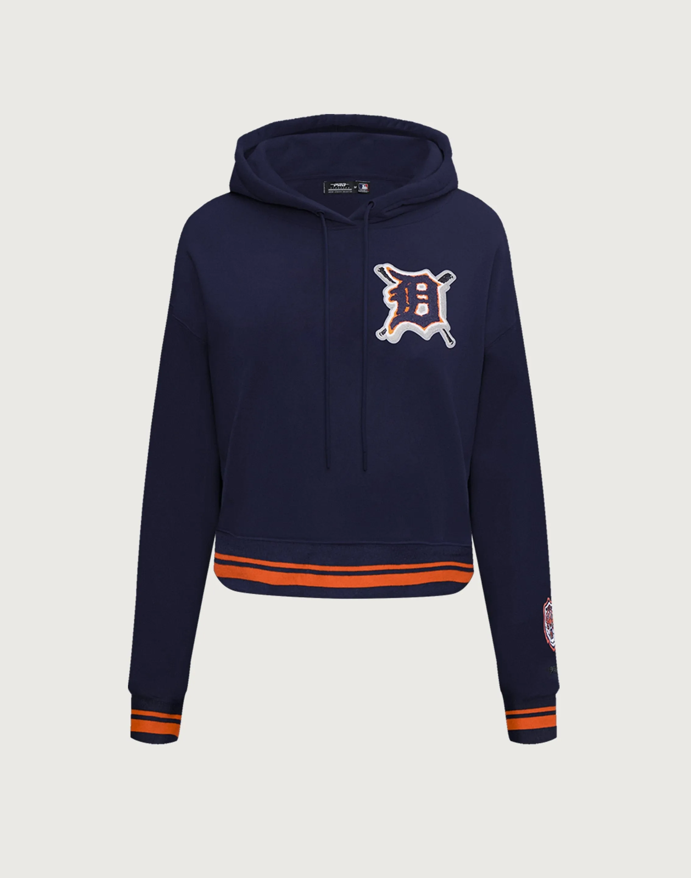 Pro Standard MLB Detroit Tigers Mashup Rib Cropped Hoodie AntiStatic Lining Suede Mood