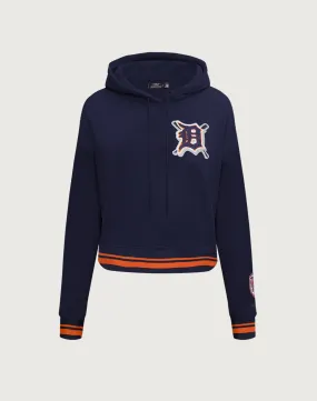 Pro Standard MLB Detroit Tigers Mashup Rib Cropped Hoodie AntiStatic Lining Suede Mood
