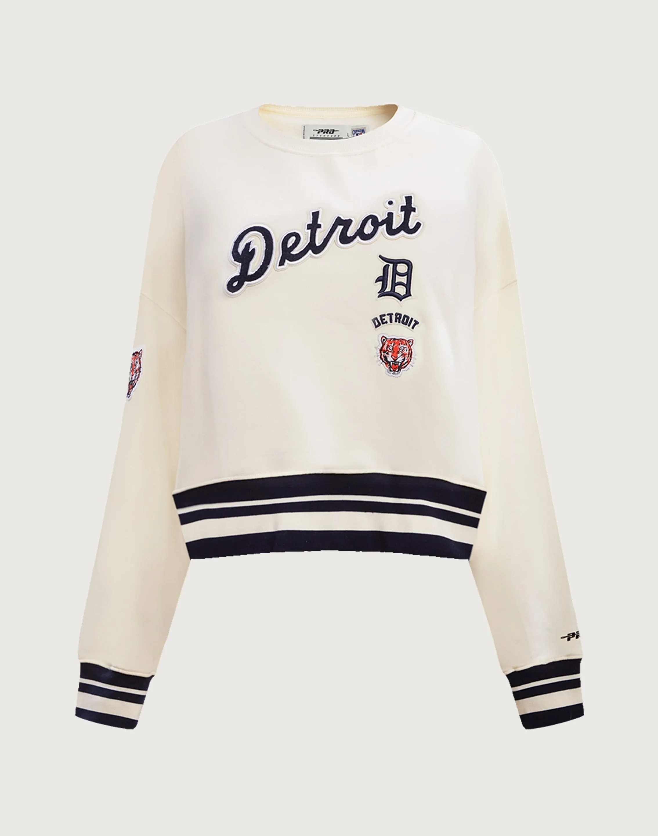 Pro Standard MLB Detroit Tigers Retro Classic Rib Crewneck FlexibleMaterial KnotFree Tailoring
