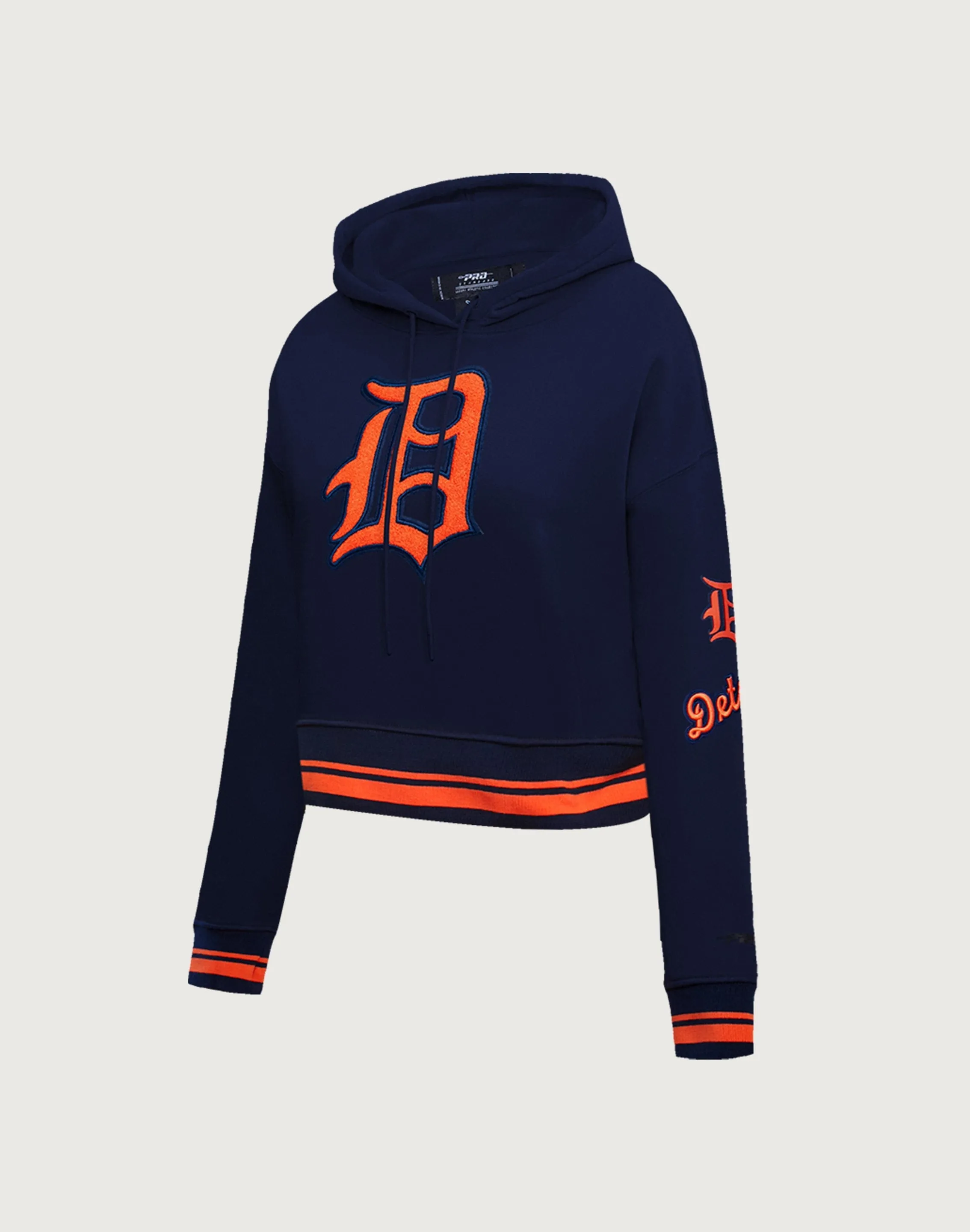 Pro Standard MLB Detroit Tigers Retro Classic Rib Cropped Hoodie Pure Cotton
