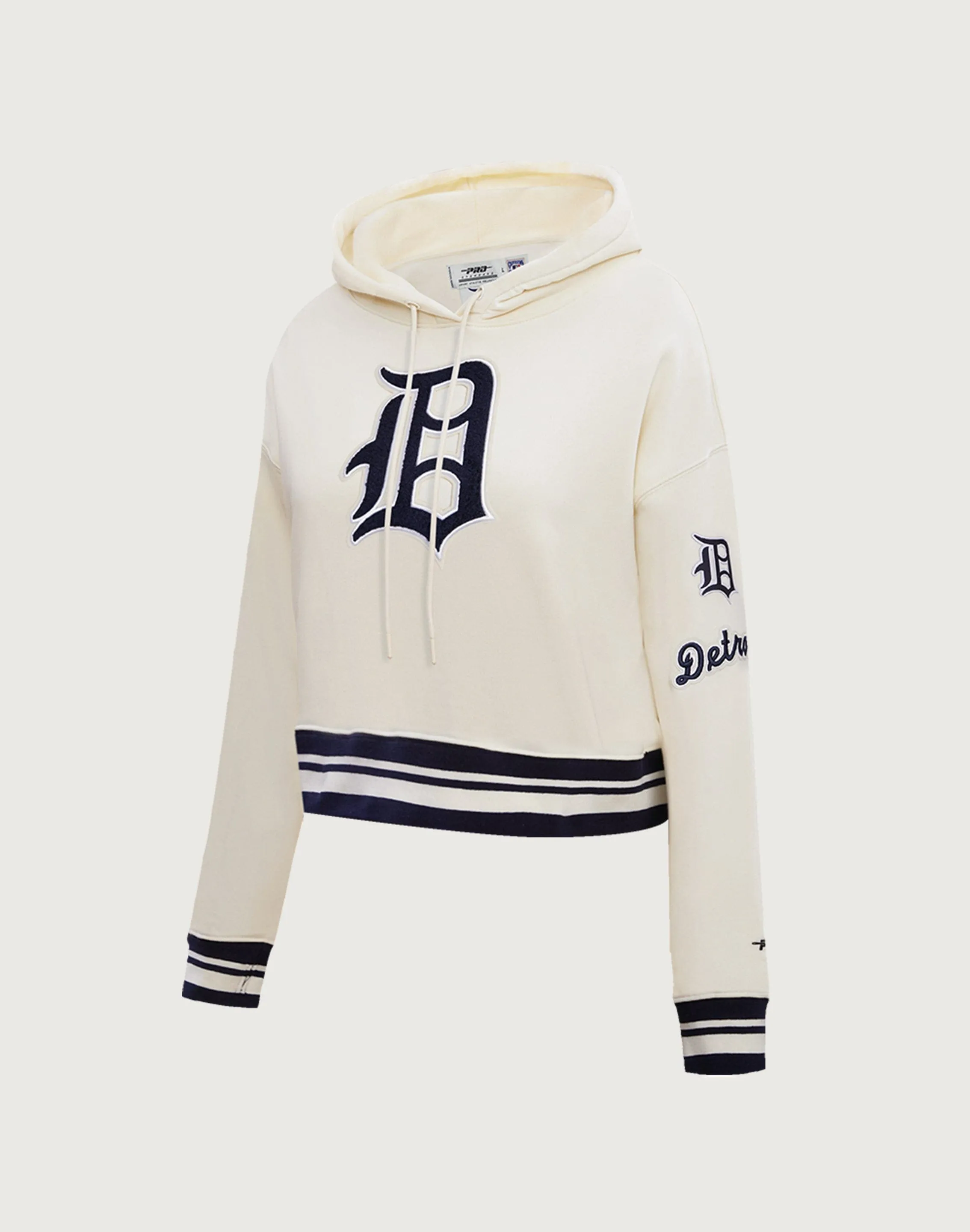 Pro Standard MLB Detroit Tigers Retro Classic Rib Cropped Hoodie StretchComfort AntiClingFabric