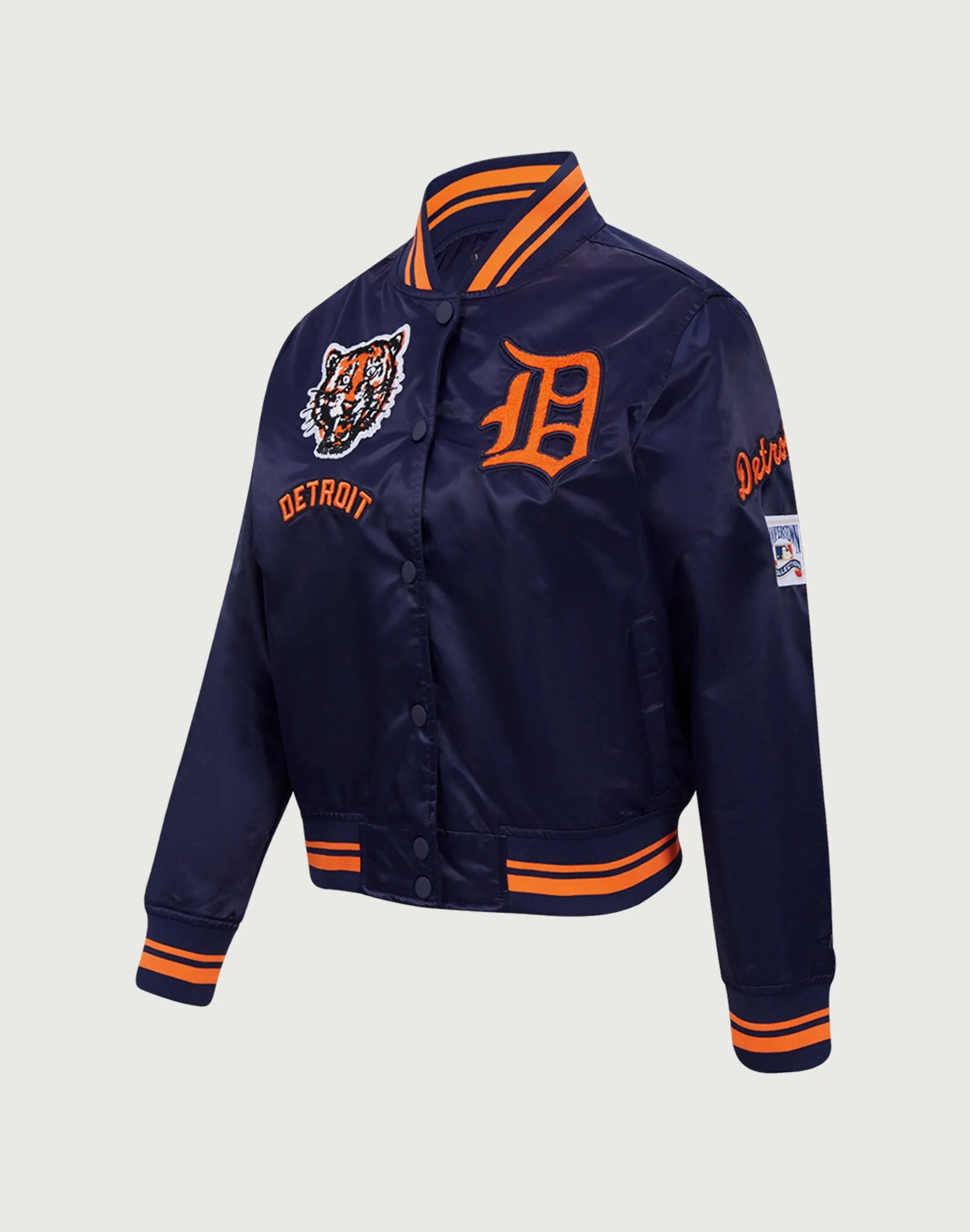 Creative Glow Global Edge Pro Standard MLB Detroit Tigers Retro Classic Rib Satin Jacket