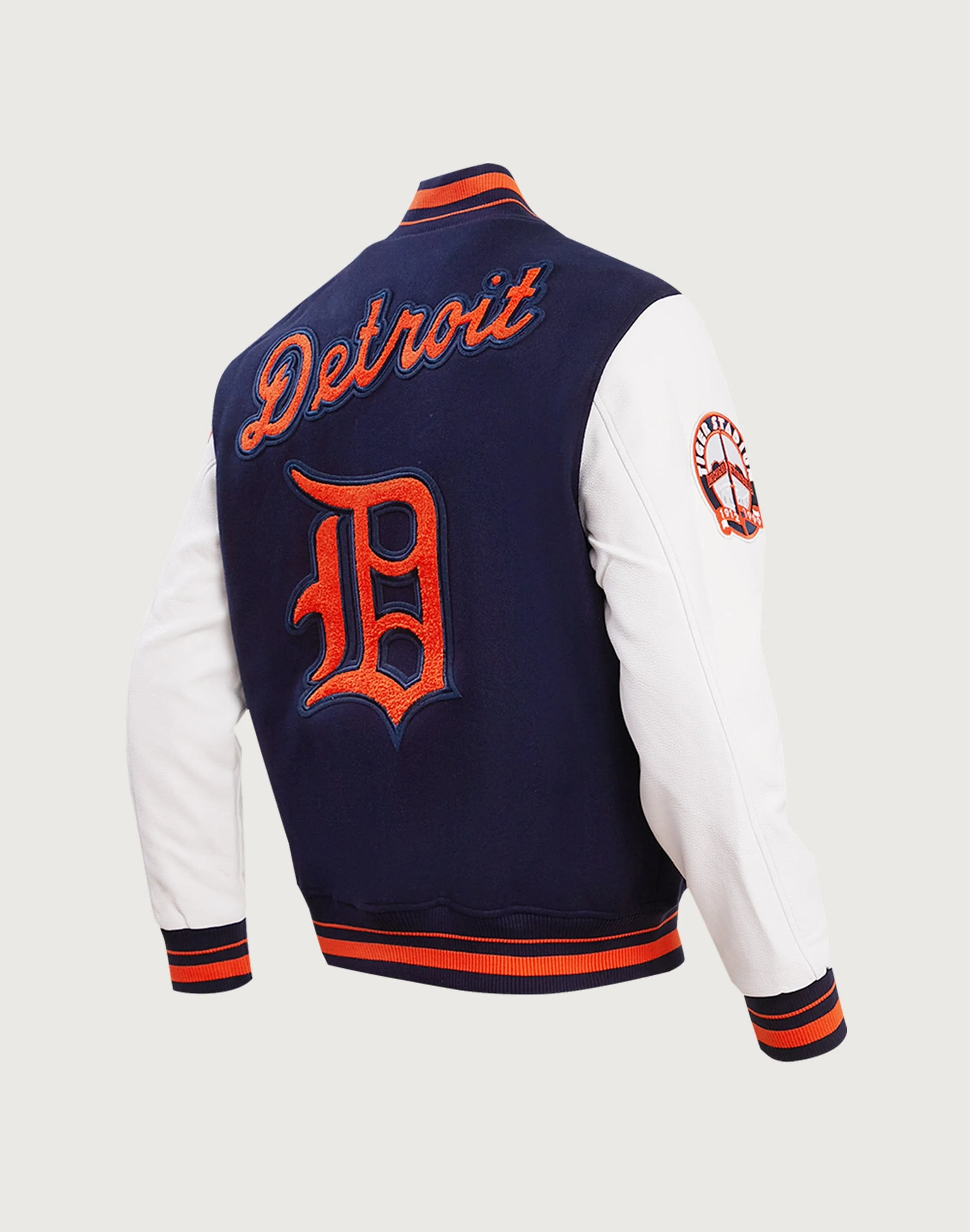 Pro Standard MLB Detroit Tigers Retro Classic Rib Wool Varsity Jacket Boho Free ThermalRegulating Layer