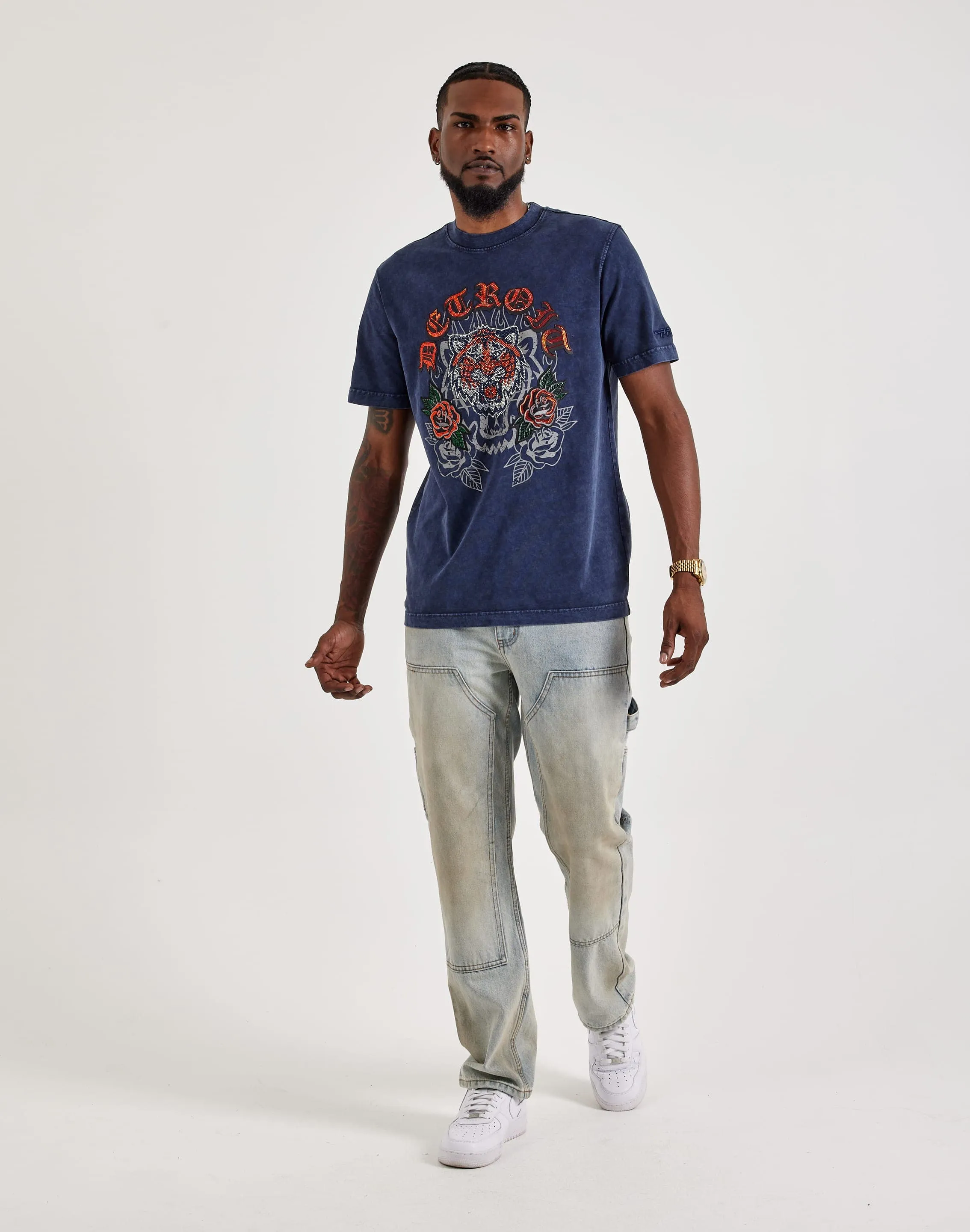 Pro Standard MLB Detroit Tigers Rhinestone Tee Chic Fit