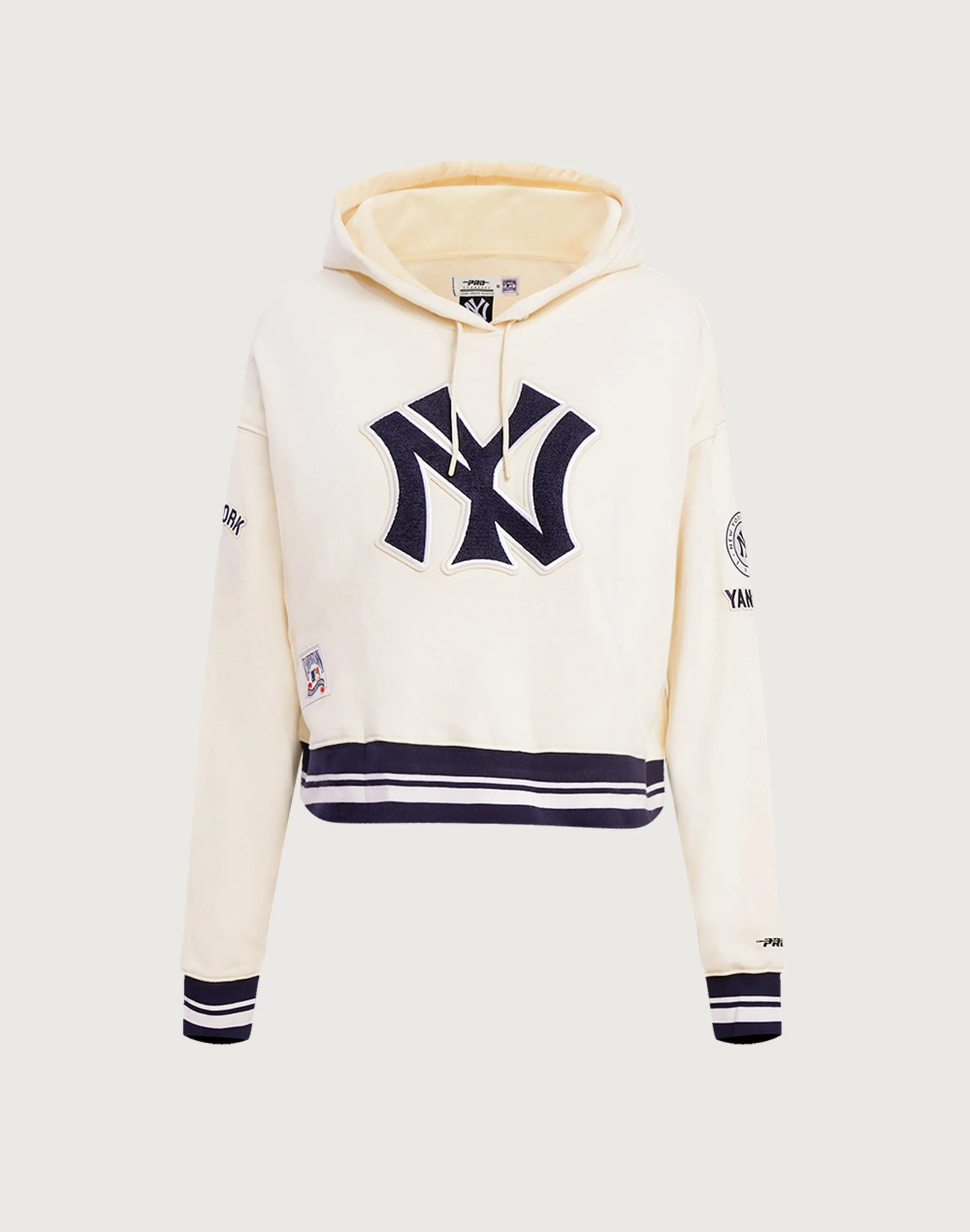 ShockAbsorbent Padding Street Glow Pro Standard MLB New York Yankees Retro Classic Cropped Hoodie