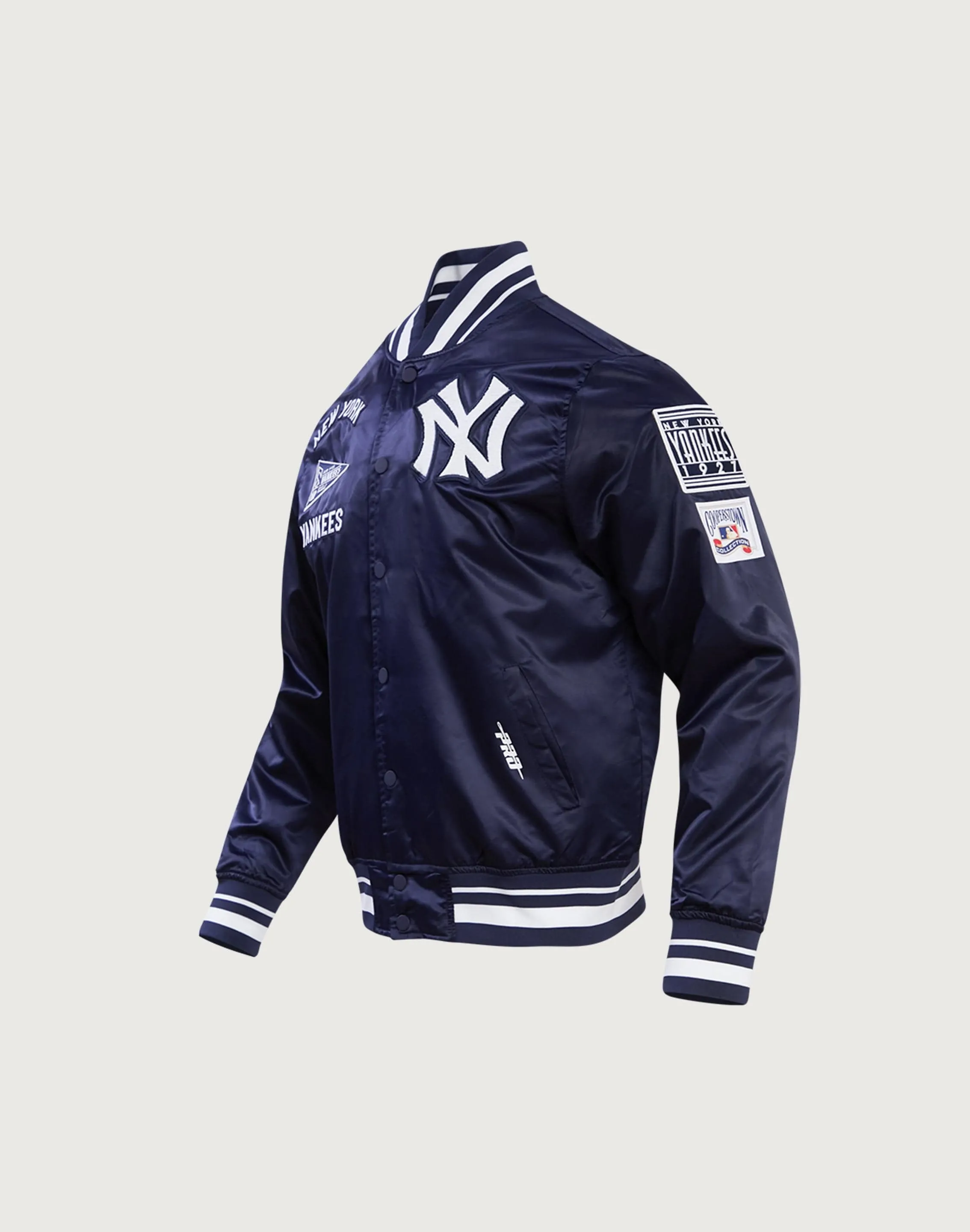Pro Standard MLB New York Yankees Retro Classic Rib Satin Jacket Wool Fit Flash Look