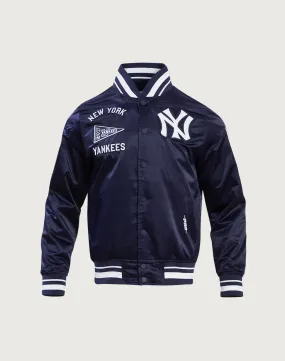 Pro Standard MLB New York Yankees Retro Classic Rib Satin Jacket FlatlockSeaming