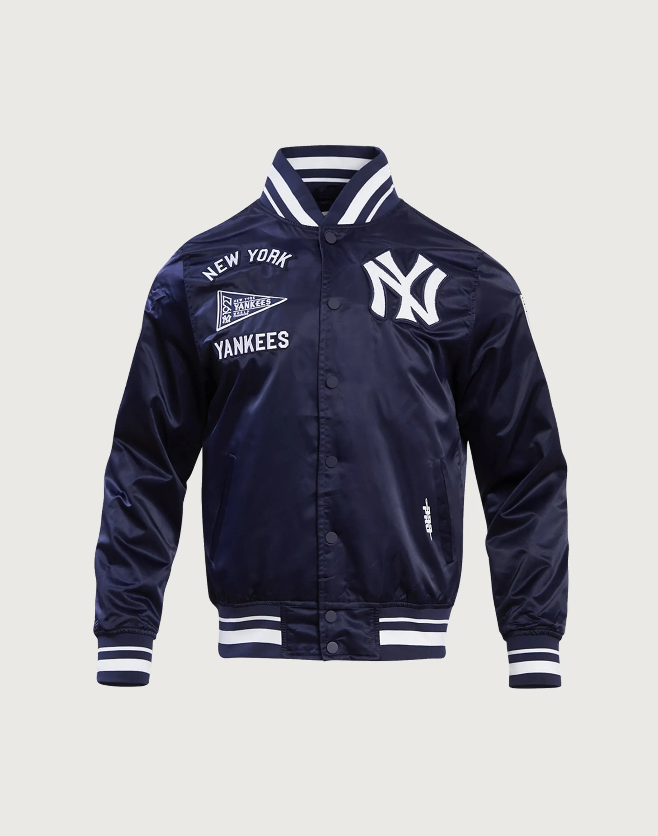 Pro Standard MLB New York Yankees Retro Classic Rib Satin Jacket FlatlockSeaming