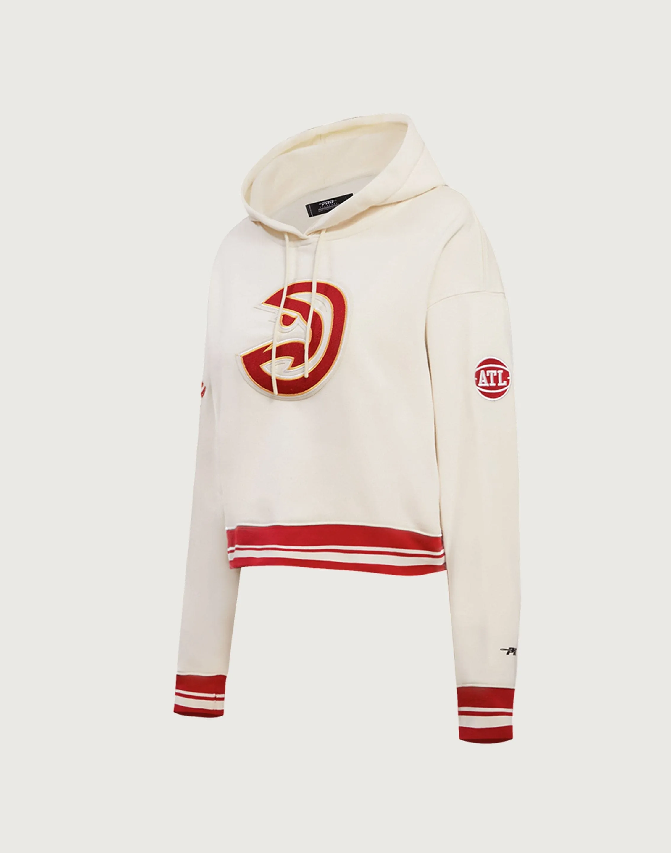 Pro Standard NBA Atlanta Hawks Retro Classic Rib Cropped Hoodie Walk Mood Parisian Chic