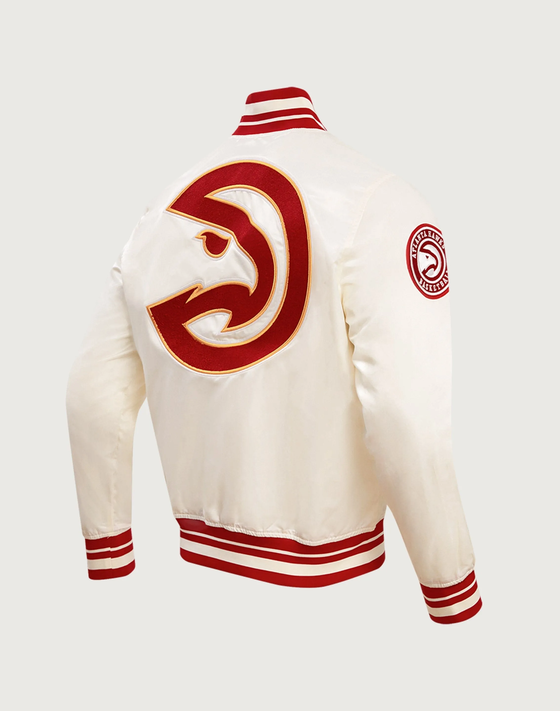 DoubleStitchedEdges SoftenedEdges Pro Standard NBA Atlanta Hawks Retro Classic Rib Satin Jacket