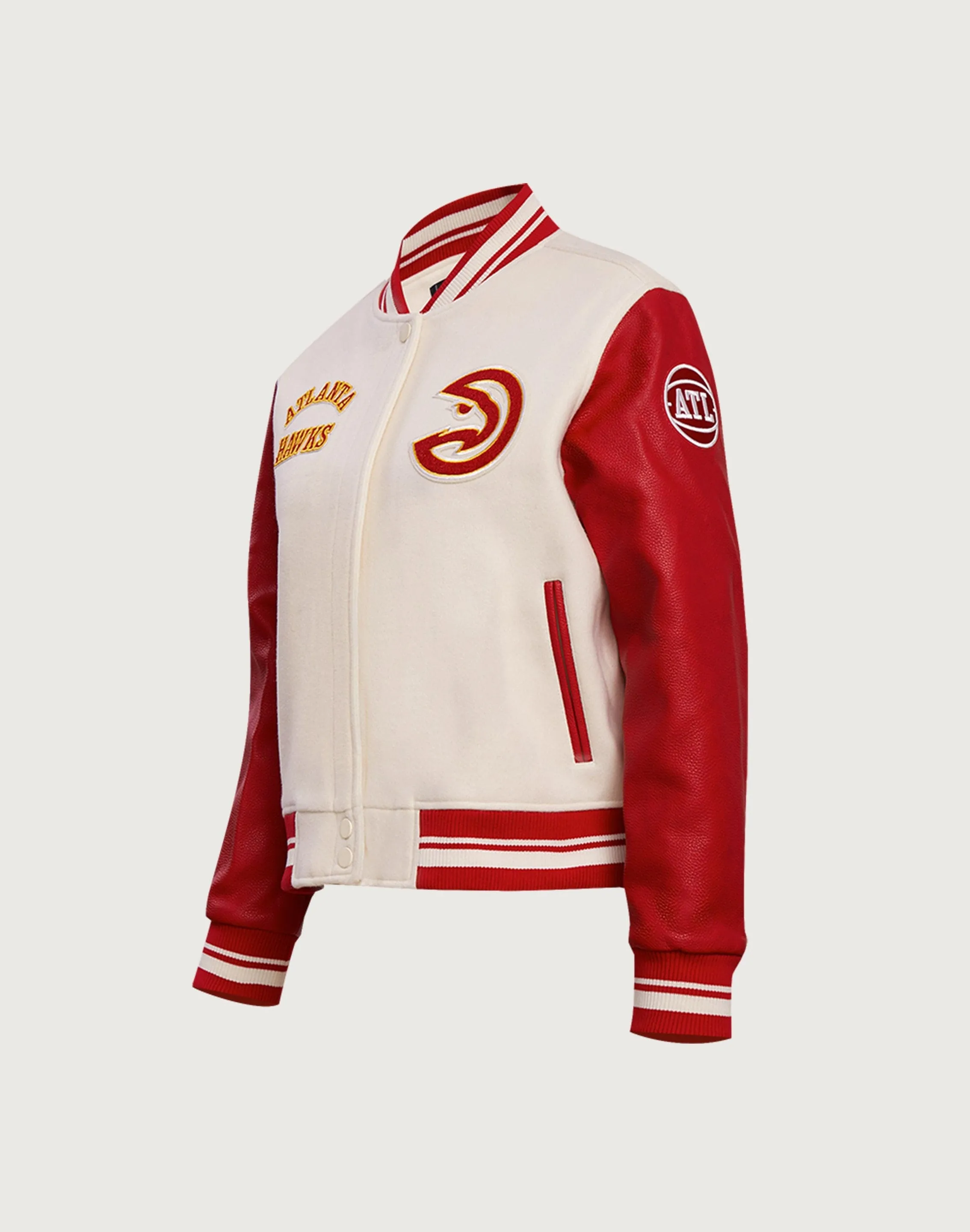 OrganicCotton pack light Pro Standard NBA Atlanta Hawks Retro Classic Rib Wool Varsity Jacket