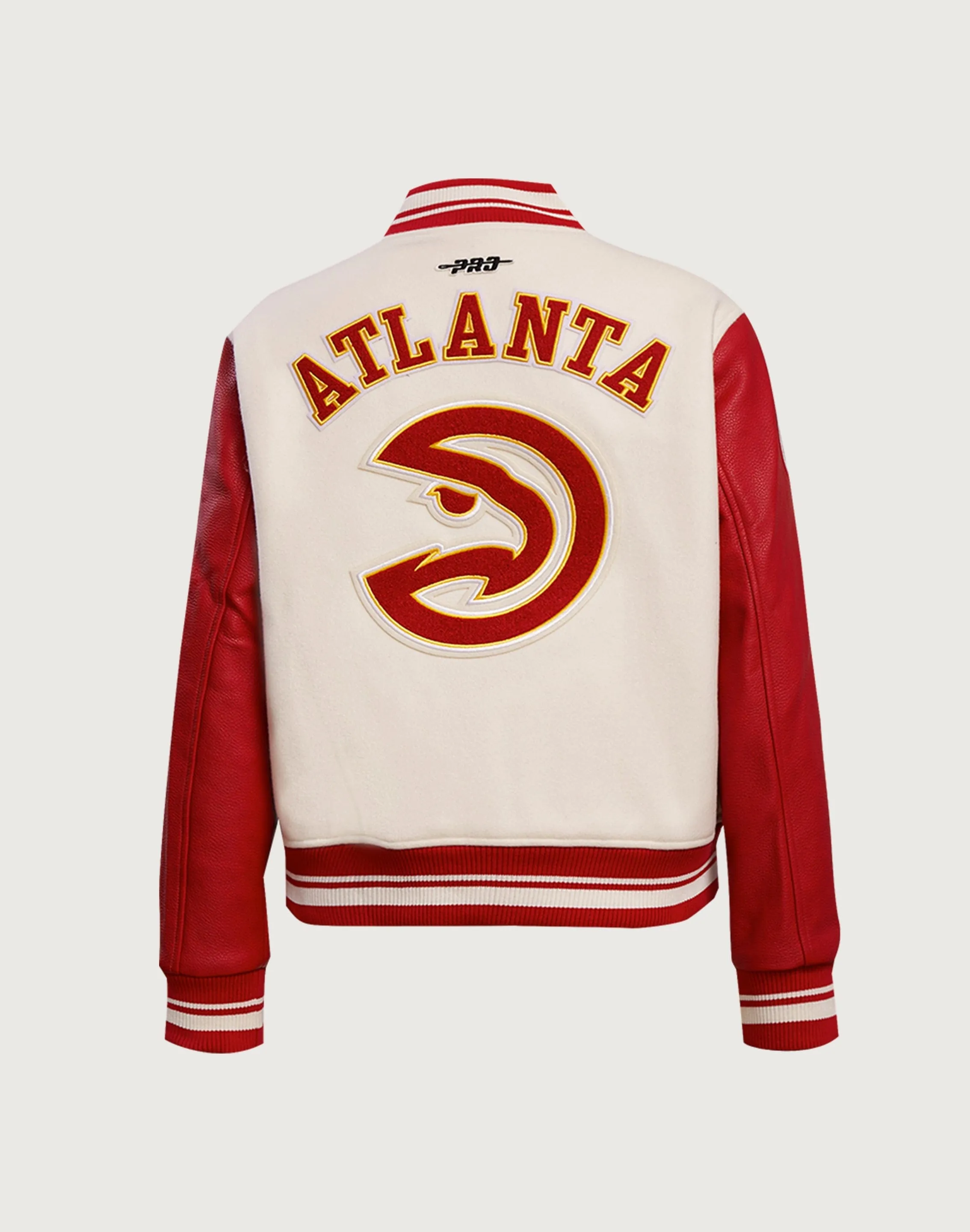 Pro Standard NBA Atlanta Hawks Retro Classic Rib Wool Varsity Jacket Durable Construction HighNeckStyle