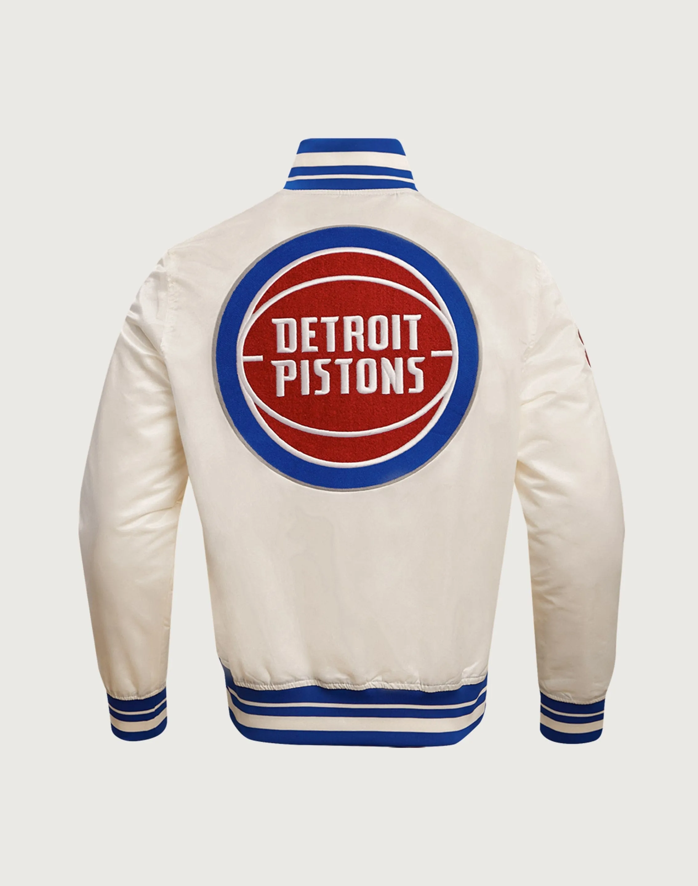 Pro Standard NBA Detroit Pistons Retro Classic Rib Satin Jacket EcoFriendly Dye NonRestrictiveCut