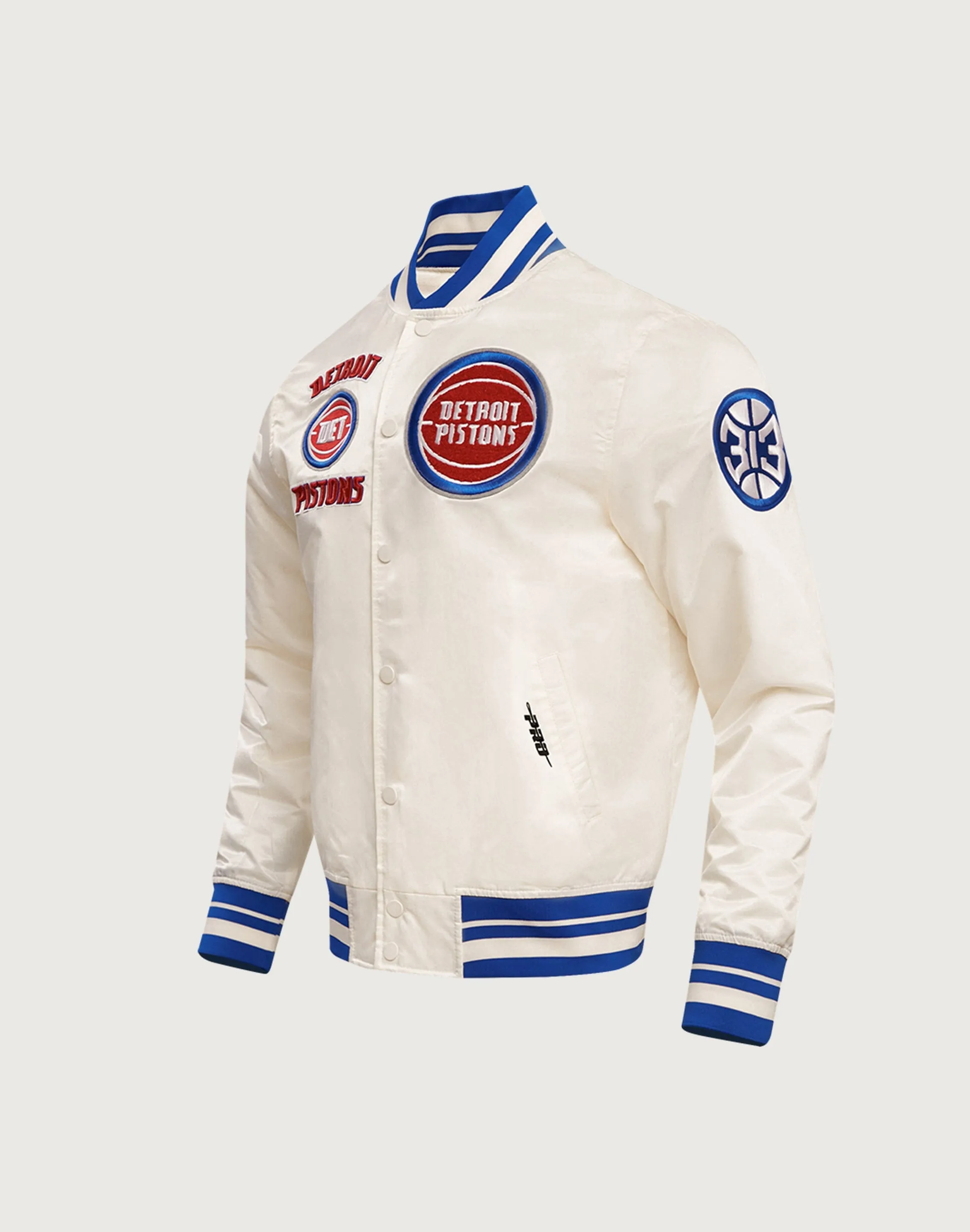OdorControl Technology Legend Glow Pro Standard NBA Detroit Pistons Retro Classic Rib Satin Jacket