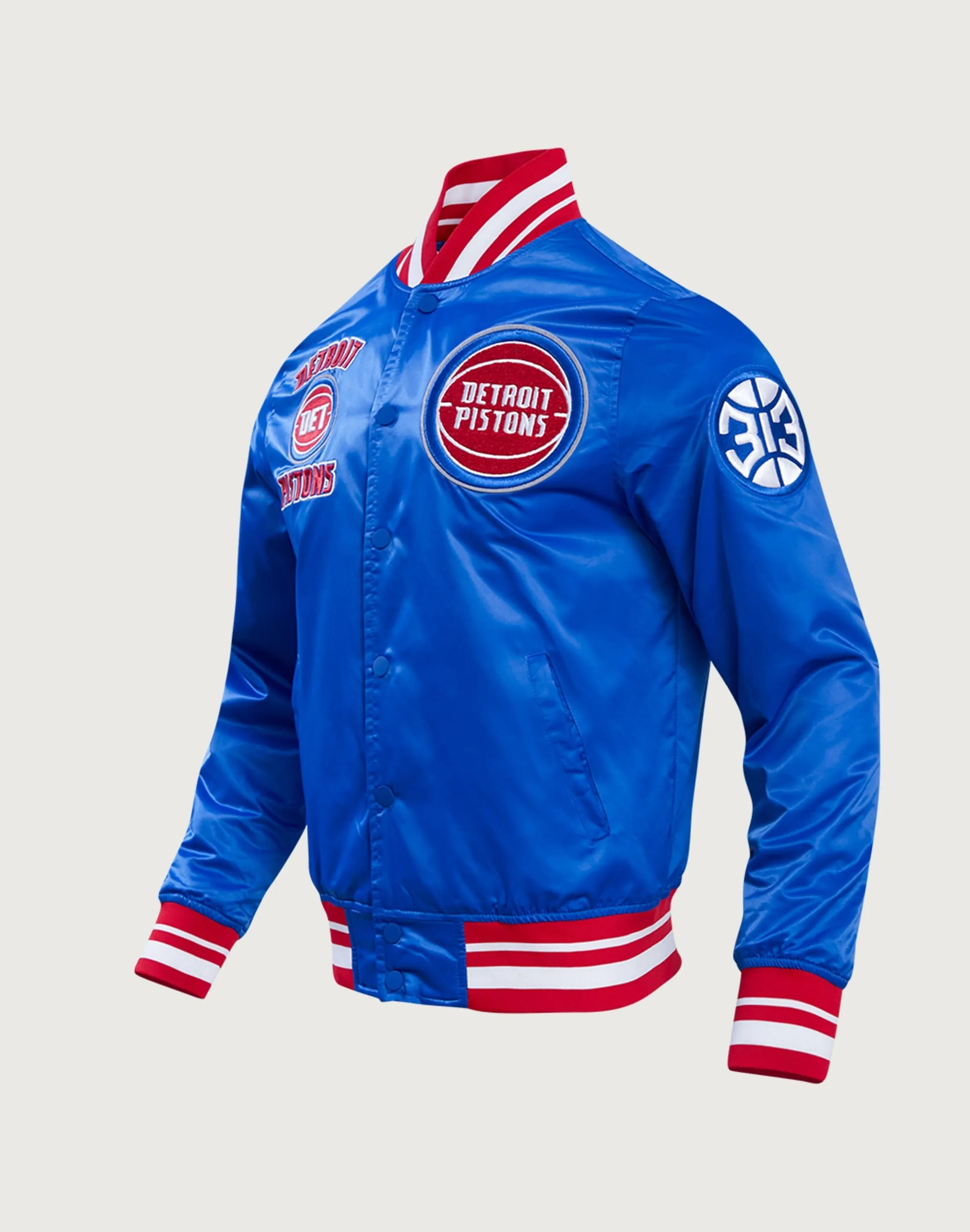 Pro Standard NBA Detroit Pistons Retro Classic Rib Satin Jacket StaticResistantLining
