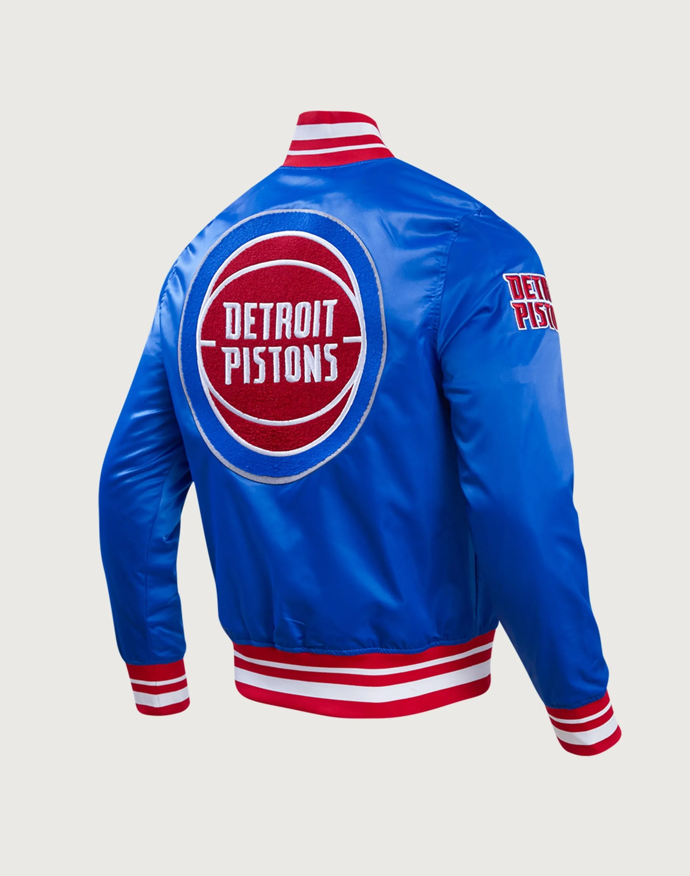 Model Glow Train Ease Pro Standard NBA Detroit Pistons Retro Classic Rib Satin Jacket