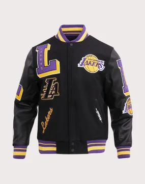 EcoFriendlyProduction Pro Standard NBA Los Angeles Lakers Mashup Rib Wool Varsity Jacket