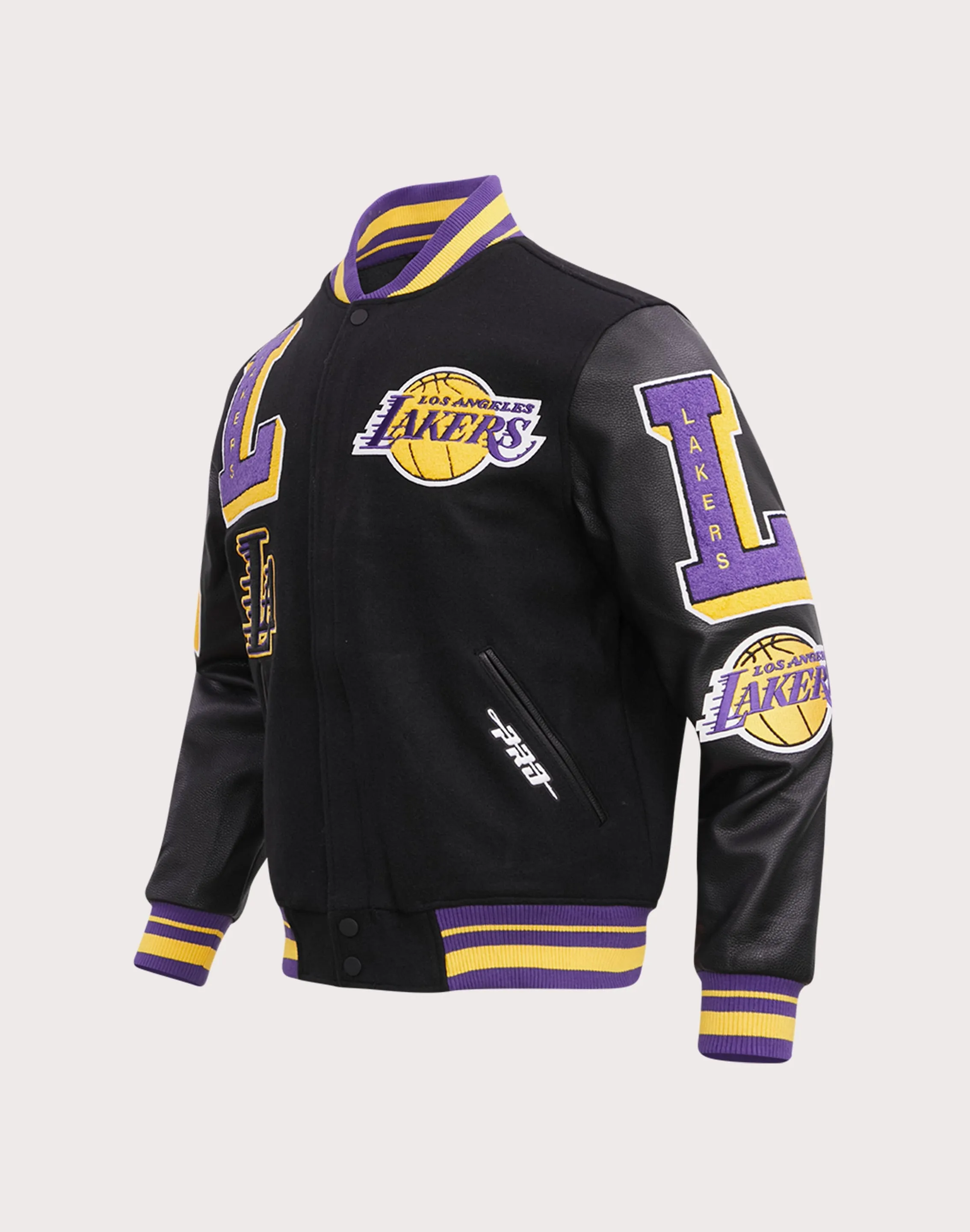 Pro Standard NBA Los Angeles Lakers Mashup Rib Wool Varsity Jacket Cozy Wrap Korean Fresh