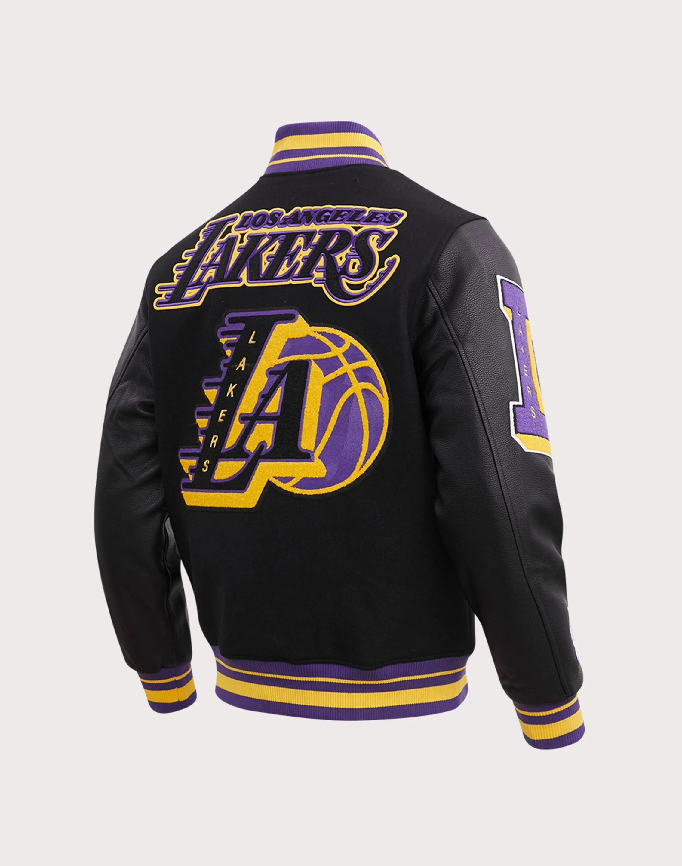Pro Standard NBA Los Angeles Lakers Mashup Rib Wool Varsity Jacket AbrasionResistant Soft Core