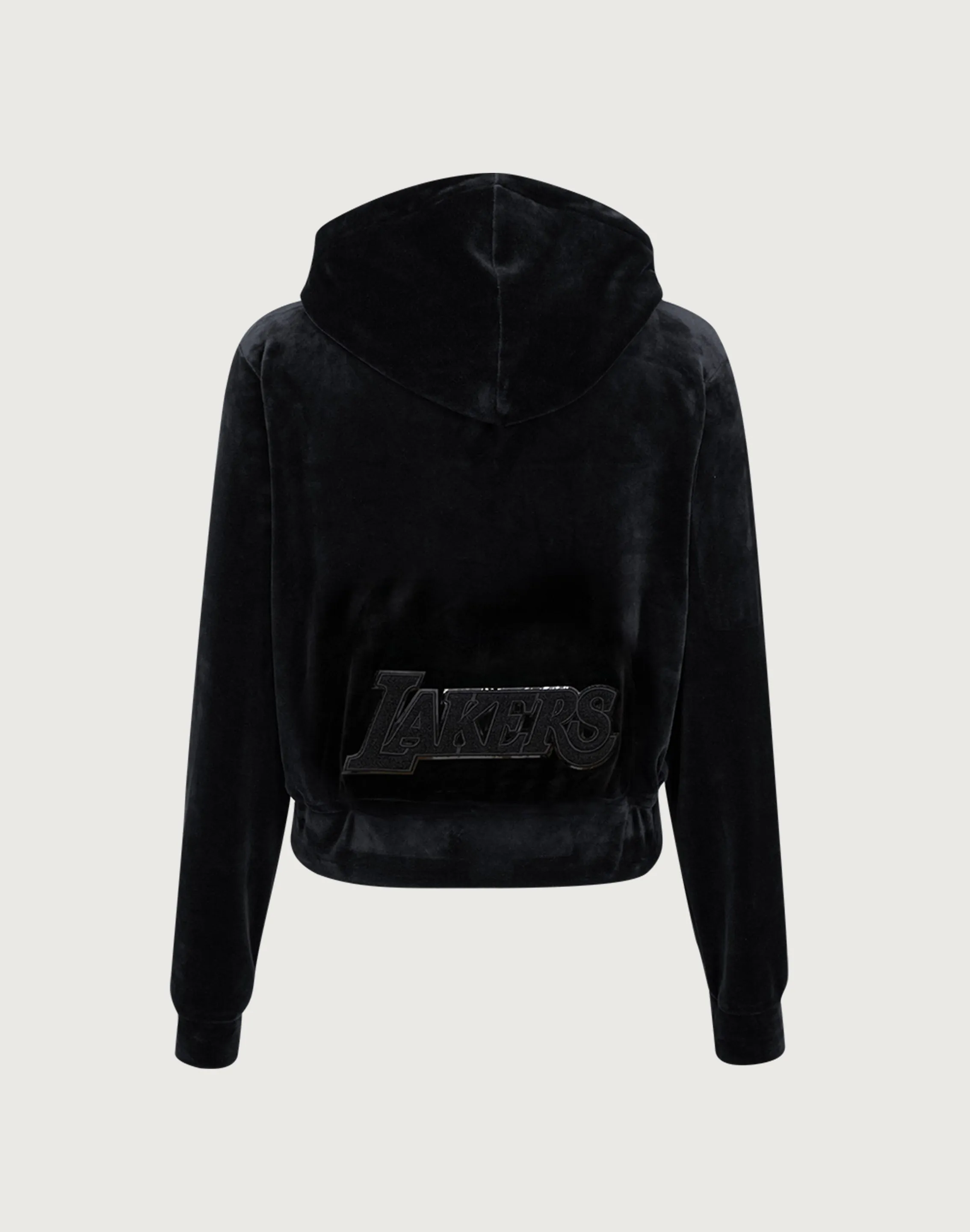 Pro Standard NBA Los Angeles Lakers Triple Black Velour Zip Hoodie BuiltIn Grip AntiStaticTechnology