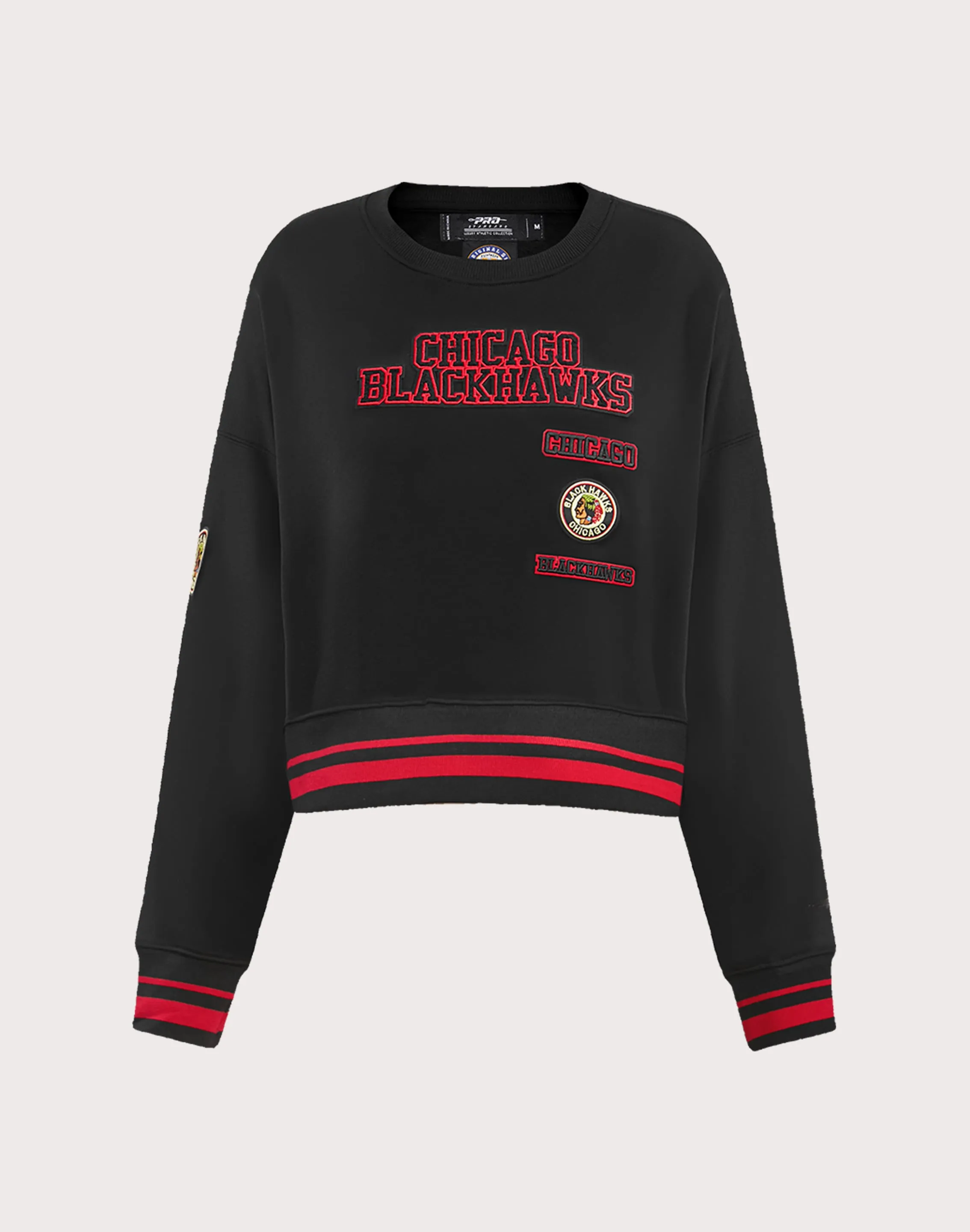 Pro Standard NHL Chicago Blackhawks Retro Classic Rib Crewneck Seamless Sleeve Construction Flexible Hemline