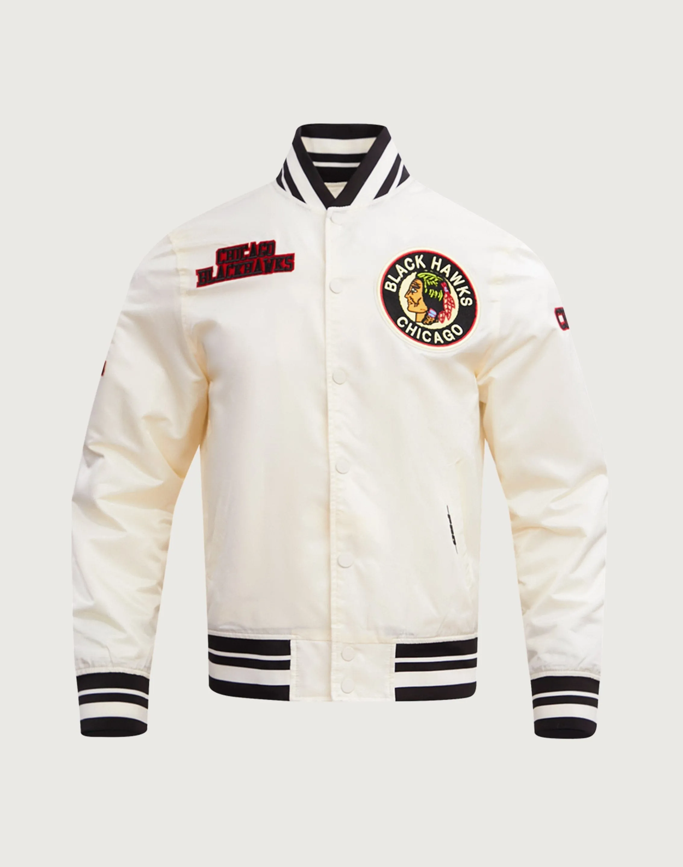 Pro Standard NHL Chicago Blackhawks Retro Classic Rib Satin Jacket MoistureWicking Fabric Self Love