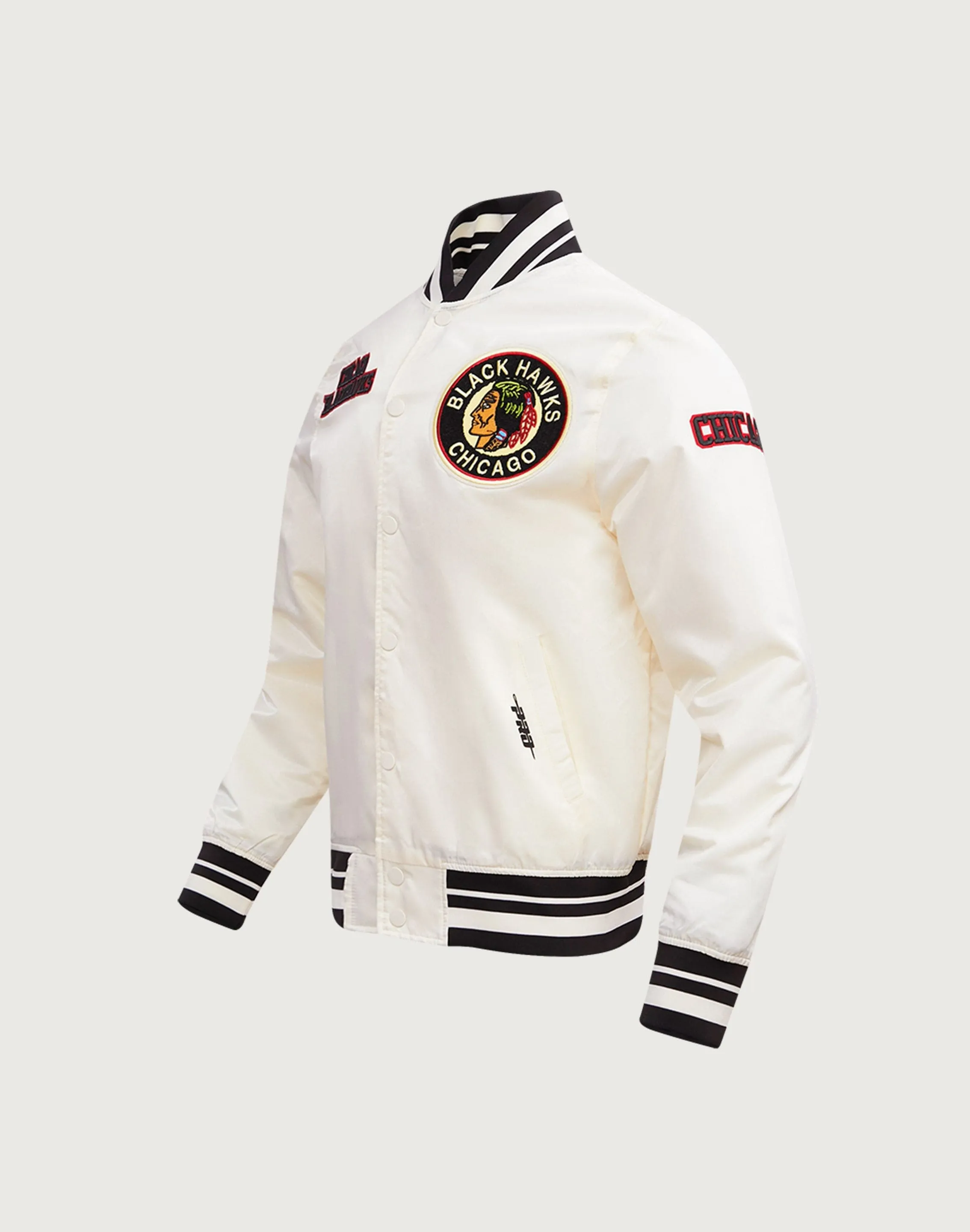 Pro Standard NHL Chicago Blackhawks Retro Classic Rib Satin Jacket Pure Tone Lake Mood