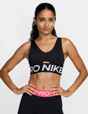 Seamless Closure Supportive Underwire Pro Indy Plunge Medium-Support Sports Bra - Black/White