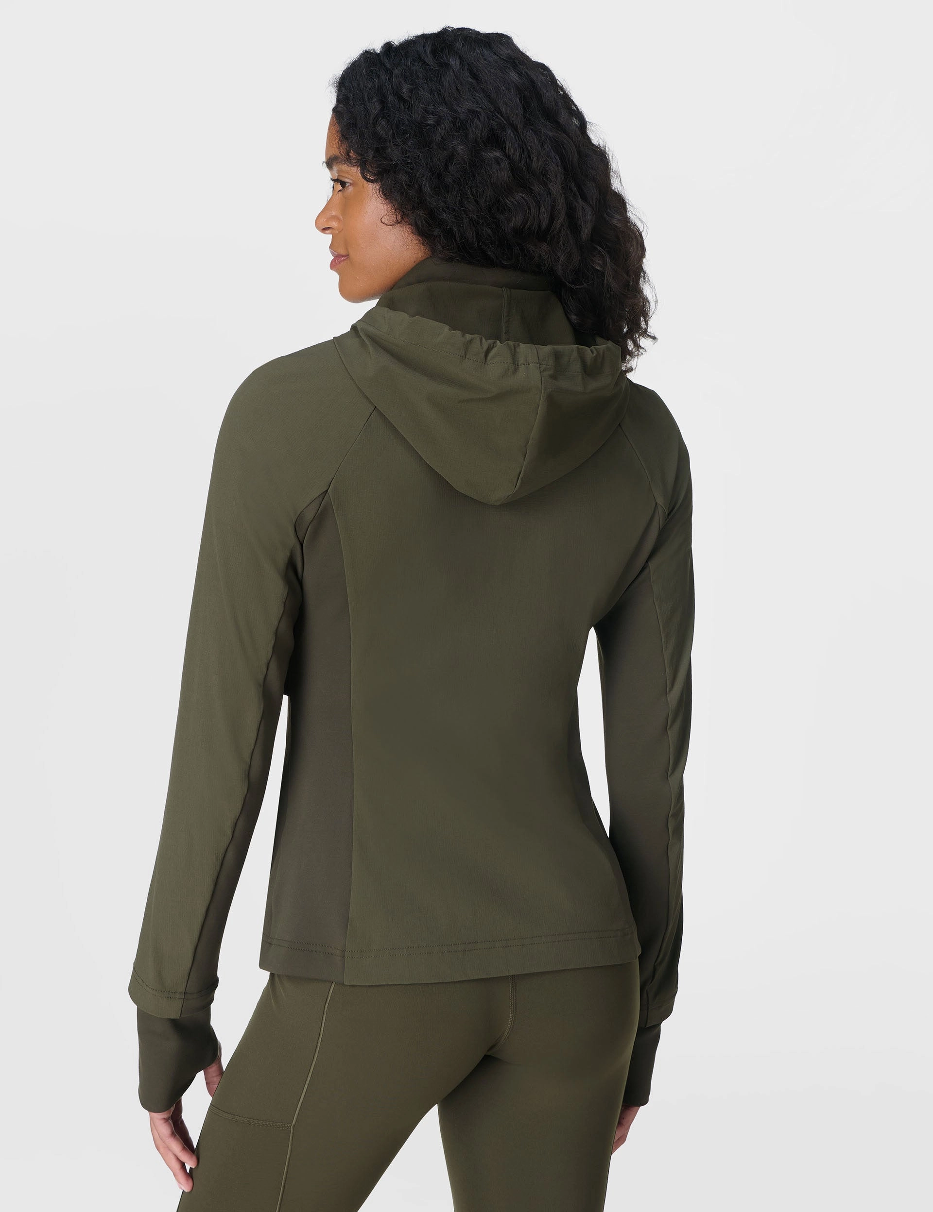 Non Restrictive Movement Cut Pro Run Water Resistant Run Jacket - Nori Green