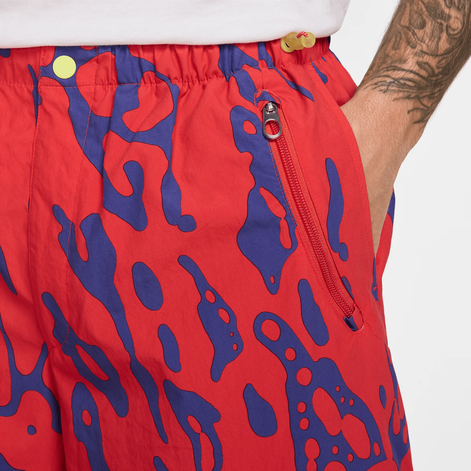 Crystal Soul PROJECT F.R.O.G PARACHUTE PANTS - LIGHT CRIMSON / DEEP NIGHT