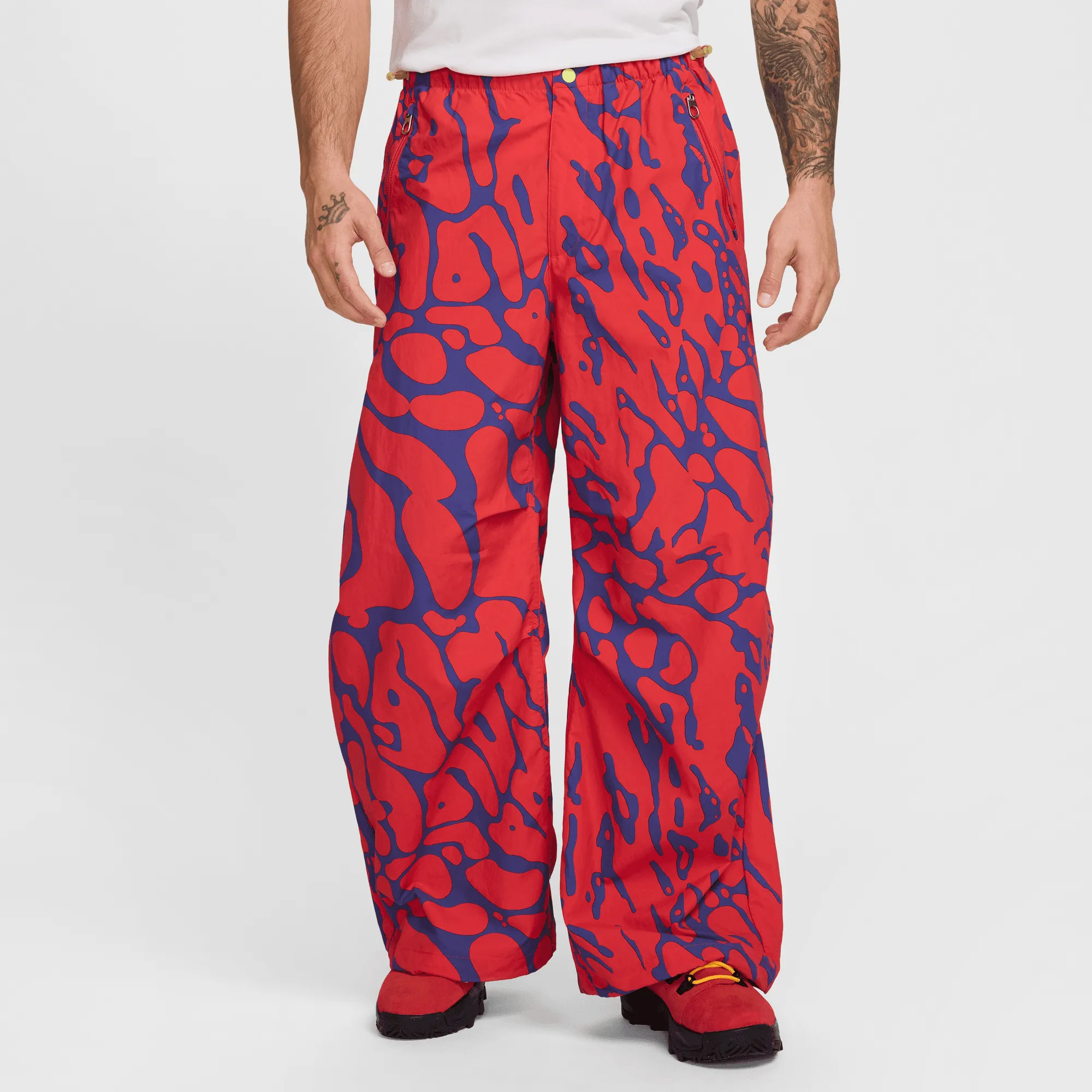 PROJECT F.R.O.G PARACHUTE PANTS - LIGHT CRIMSON / DEEP NIGHT Minimal Mood
